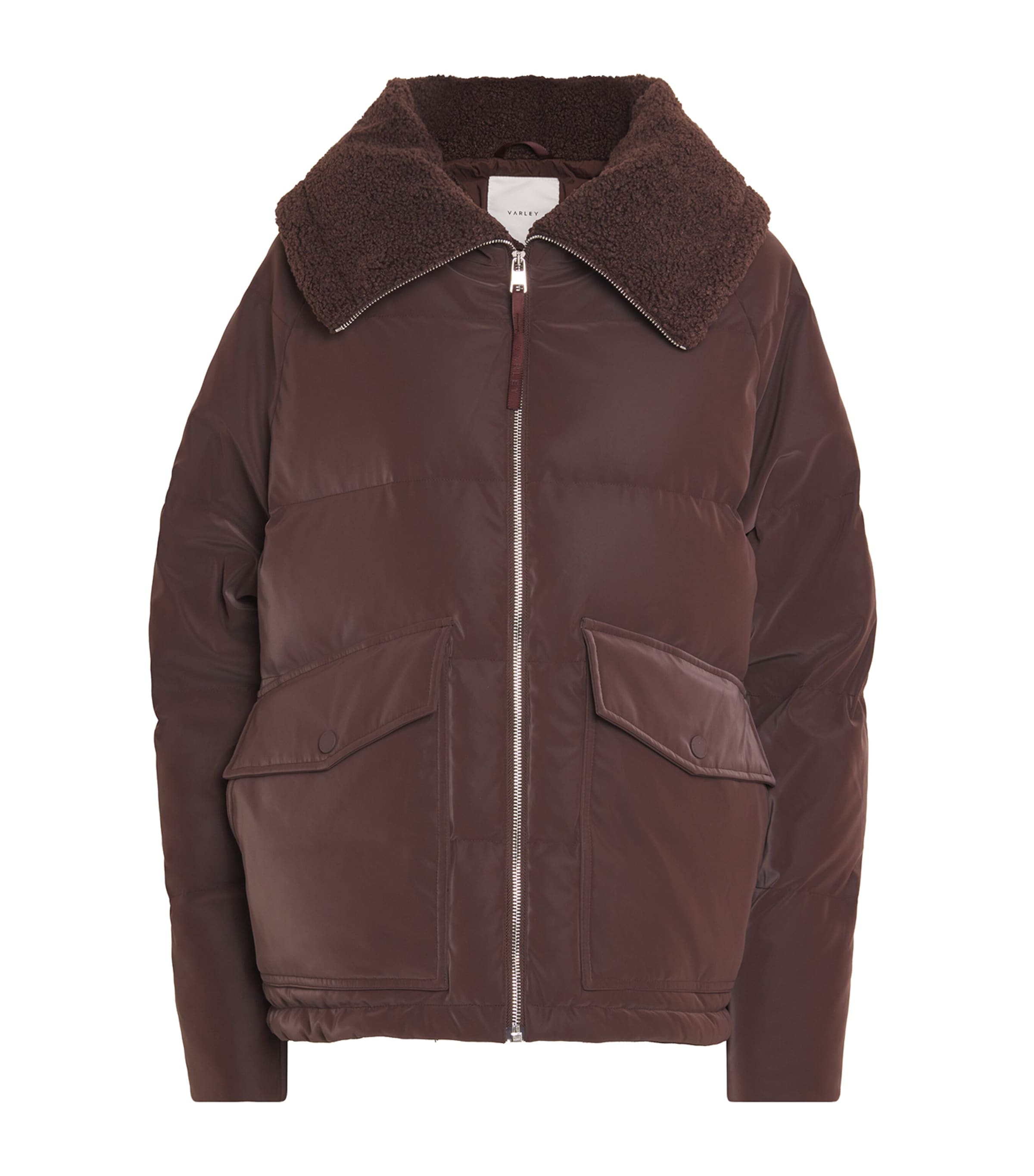 Varley Down Roseville Puffer Jacket In Brown