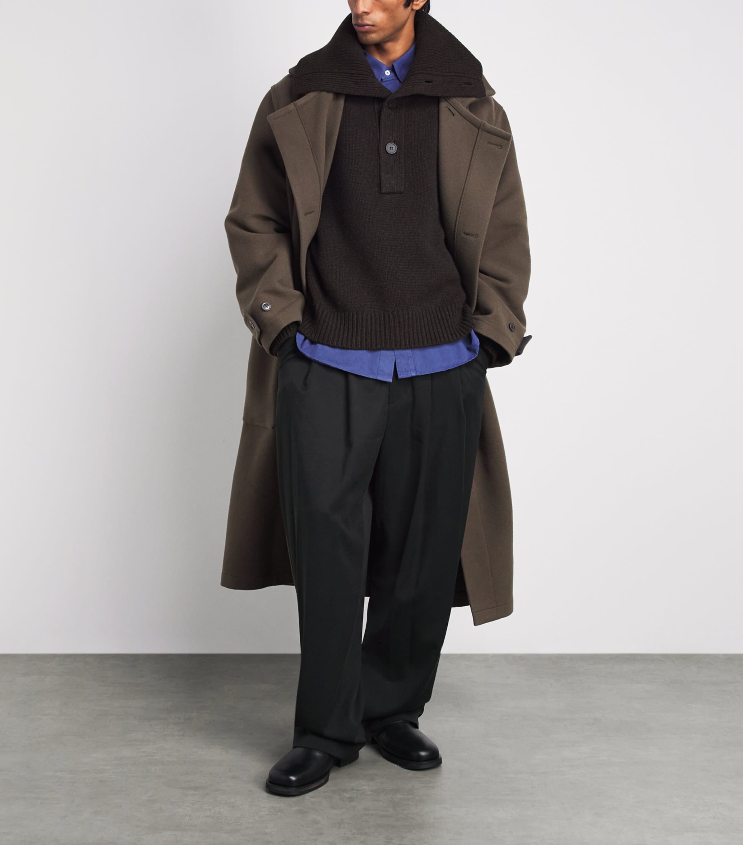 System Mens Double-Pleated Trousers Black Image 2