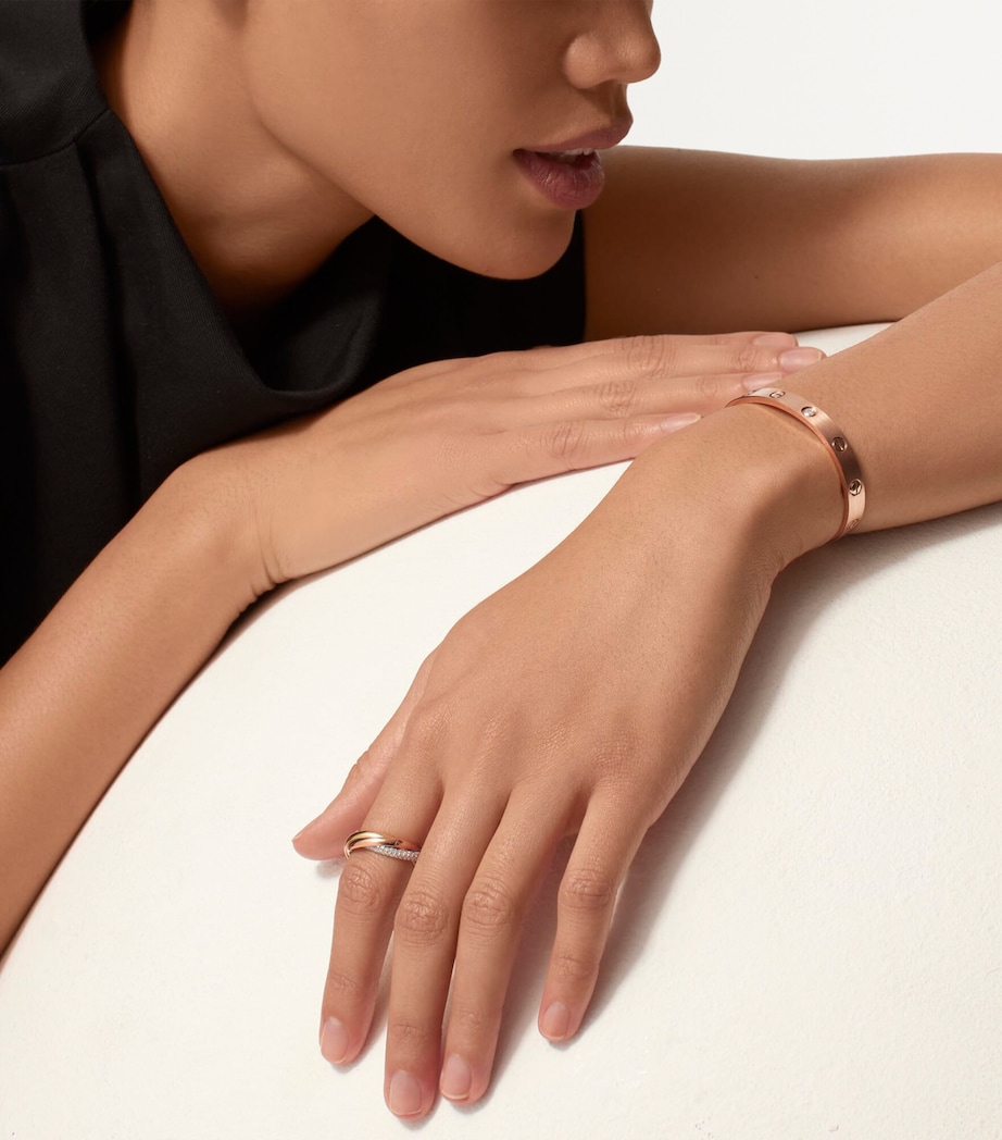 Brushed Rose Gold and Diamond Love Bangle ROSE GOLD Image 3