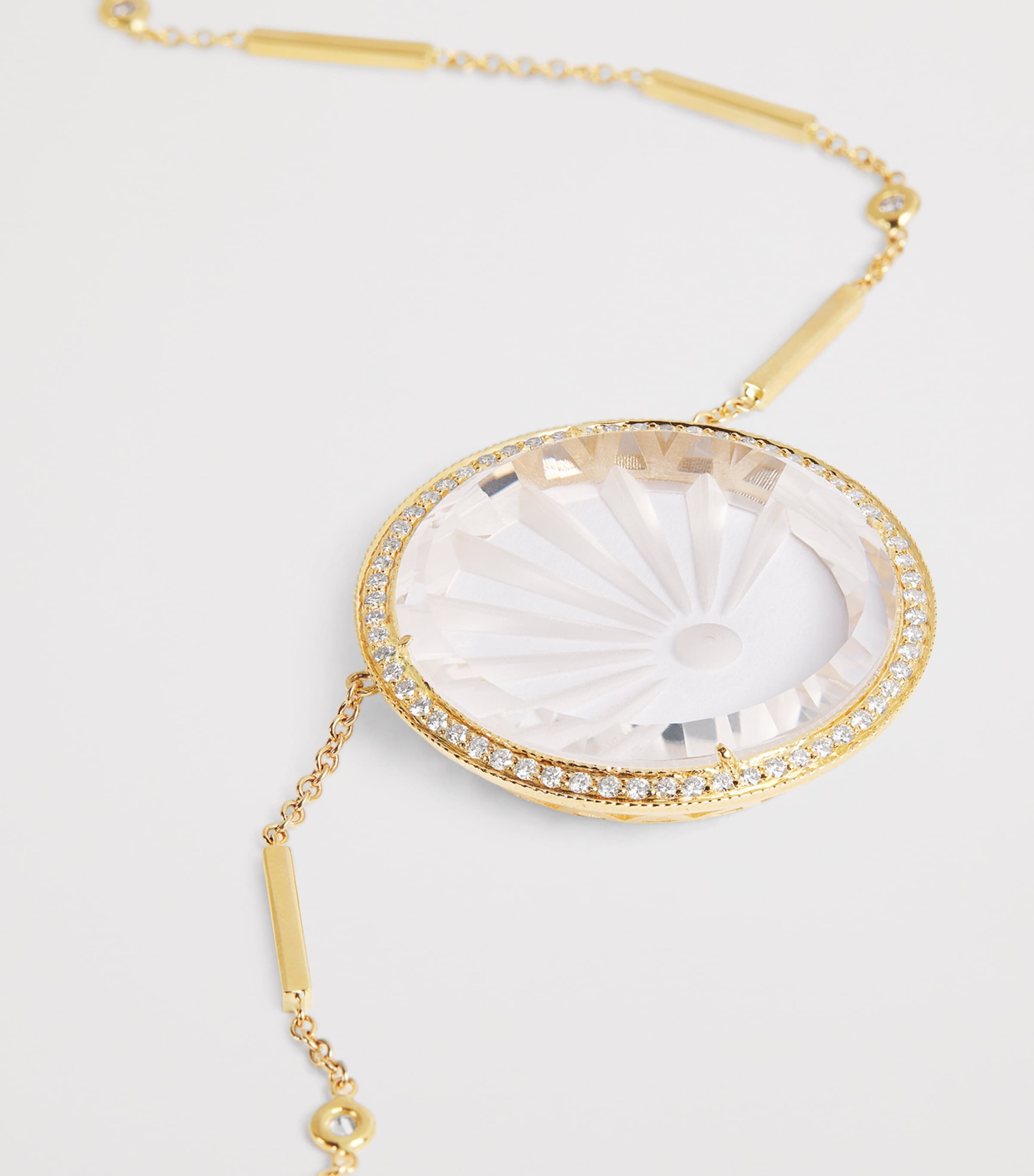 Large Yellow Gold, Diamond and Quartz Sunshine Necklace YELLOW GOLD Image 5