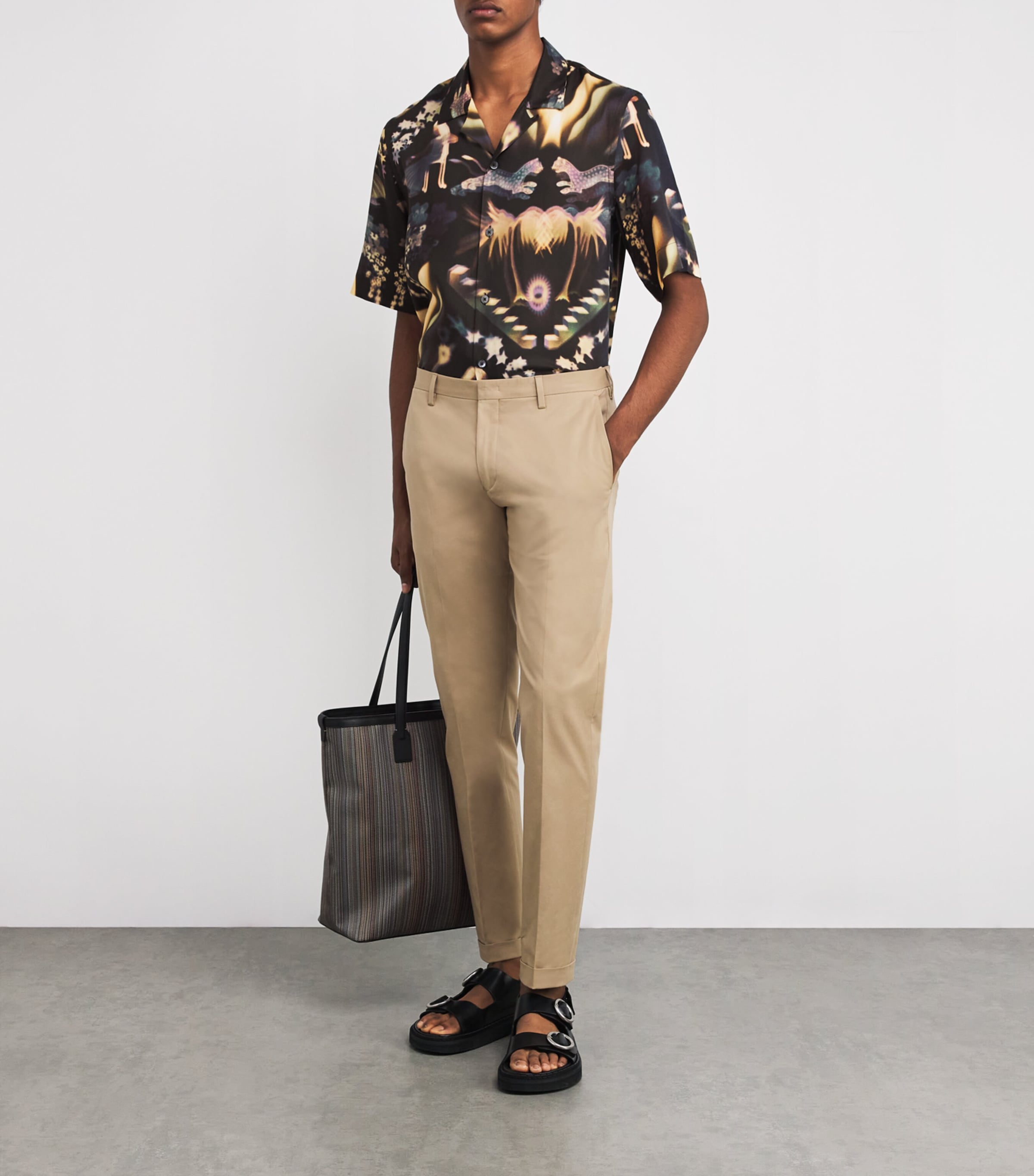 Paul Smith Mens Stretch-Cotton Chinos Beige Image 2