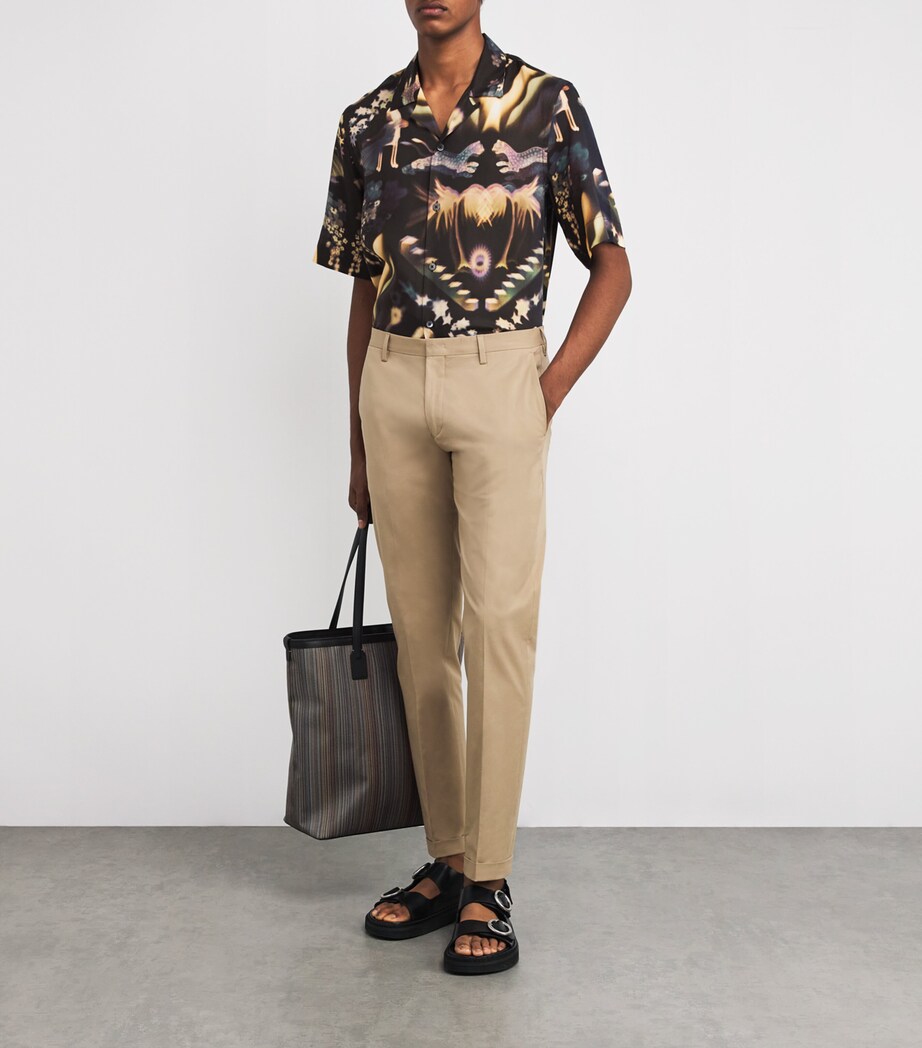 Paul Smith Mens Stretch-Cotton Chinos Beige Image 2