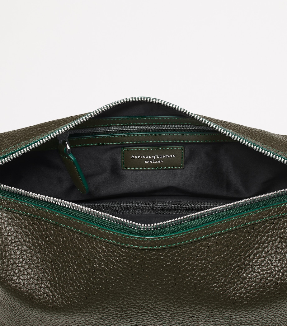 Leather Reporter Wash Bag FORESTGREEN Image 5