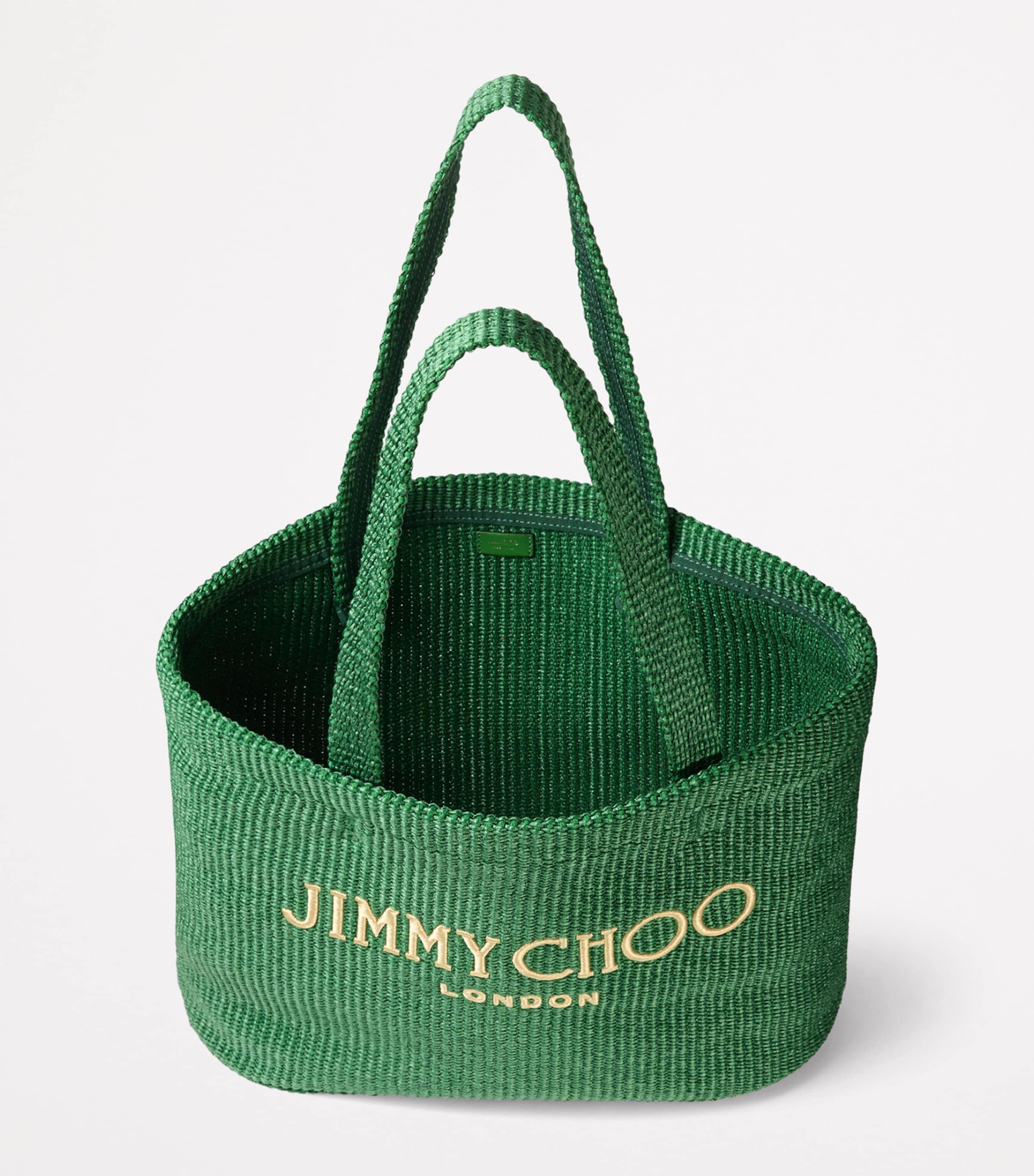 Jimmy Choo Green Raffia Beach Tote Bag | Harrods US