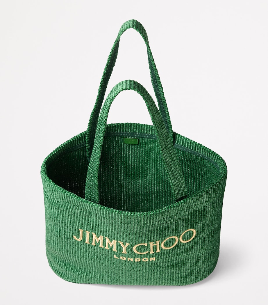 Raffia Beach Tote Bag DARK GREEN/GOLD/LIGH Image 5