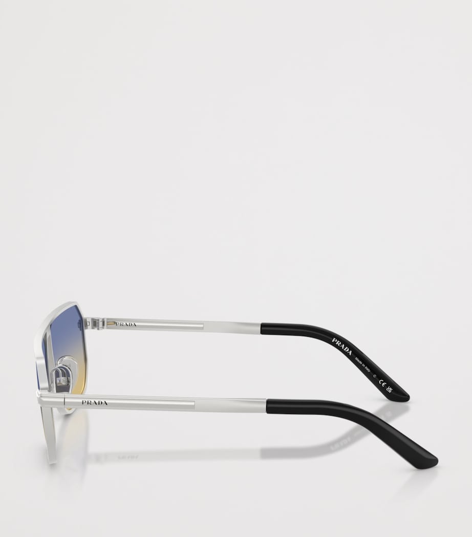 Prada Steel Pillow Sunglasses Silver Image 2