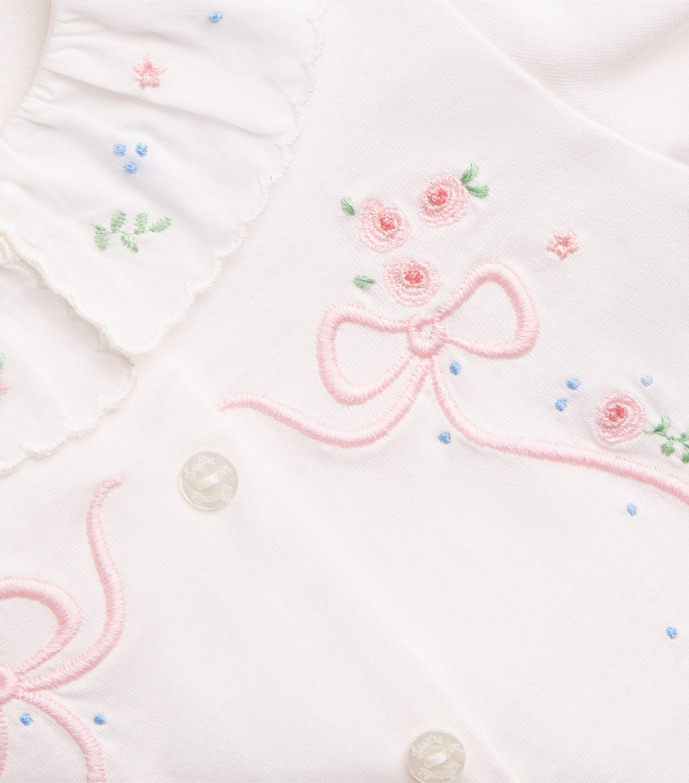 Cotton Frill-Collar All-In-One (0-24 Months) 13NACRE Image 3