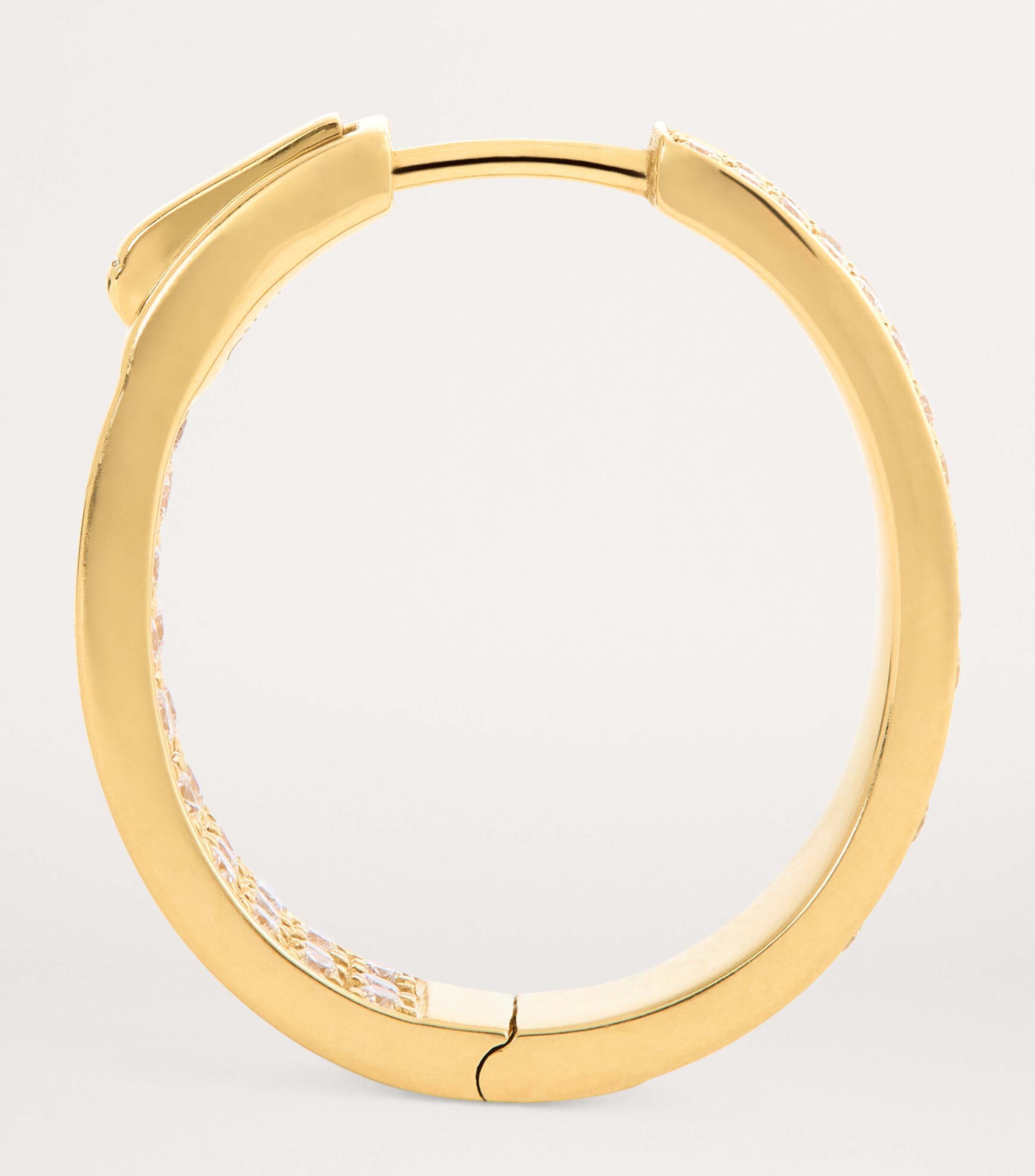 Yellow Gold and Diamond Hoop Earrings YELLOW GOLD Image 4