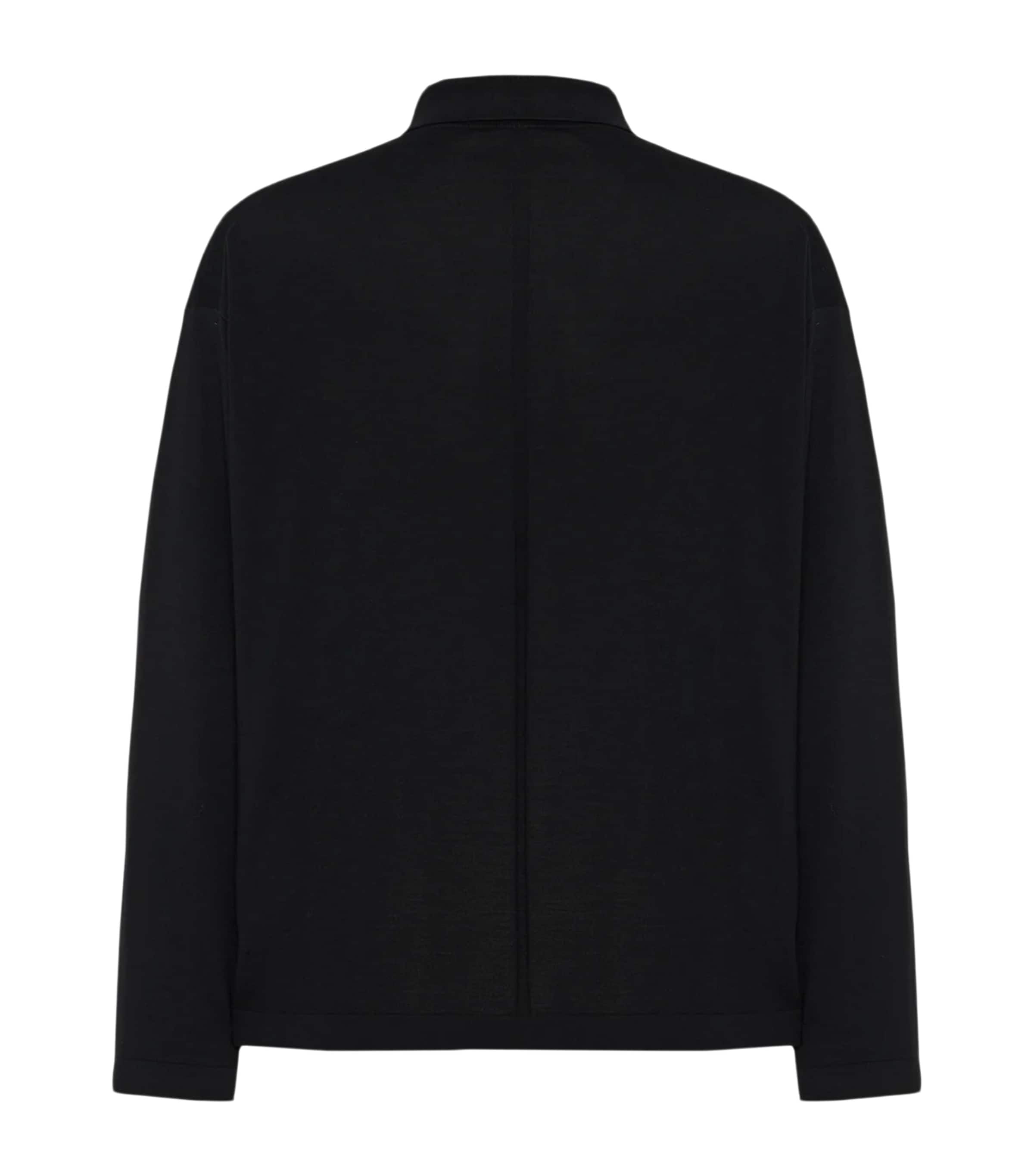 The Row Mens Djon Wool Polo Sweater Black Image 2
