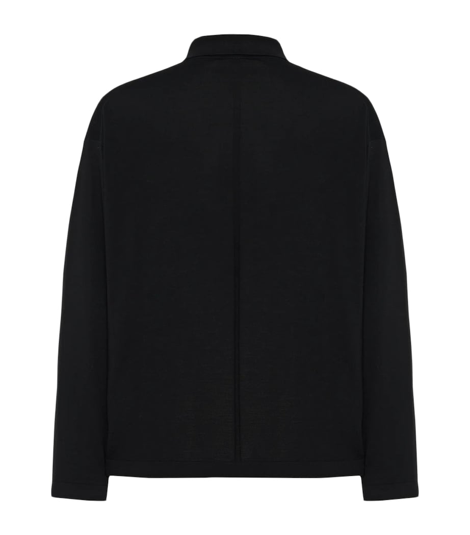 The Row Mens Djon Wool Polo Sweater Black Image 2