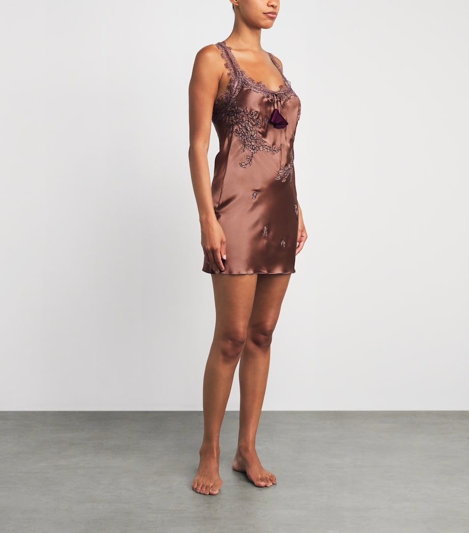 TORLOWEI Womens Silk Patsy Mini Slip Dress Mocha/raisin Image 4