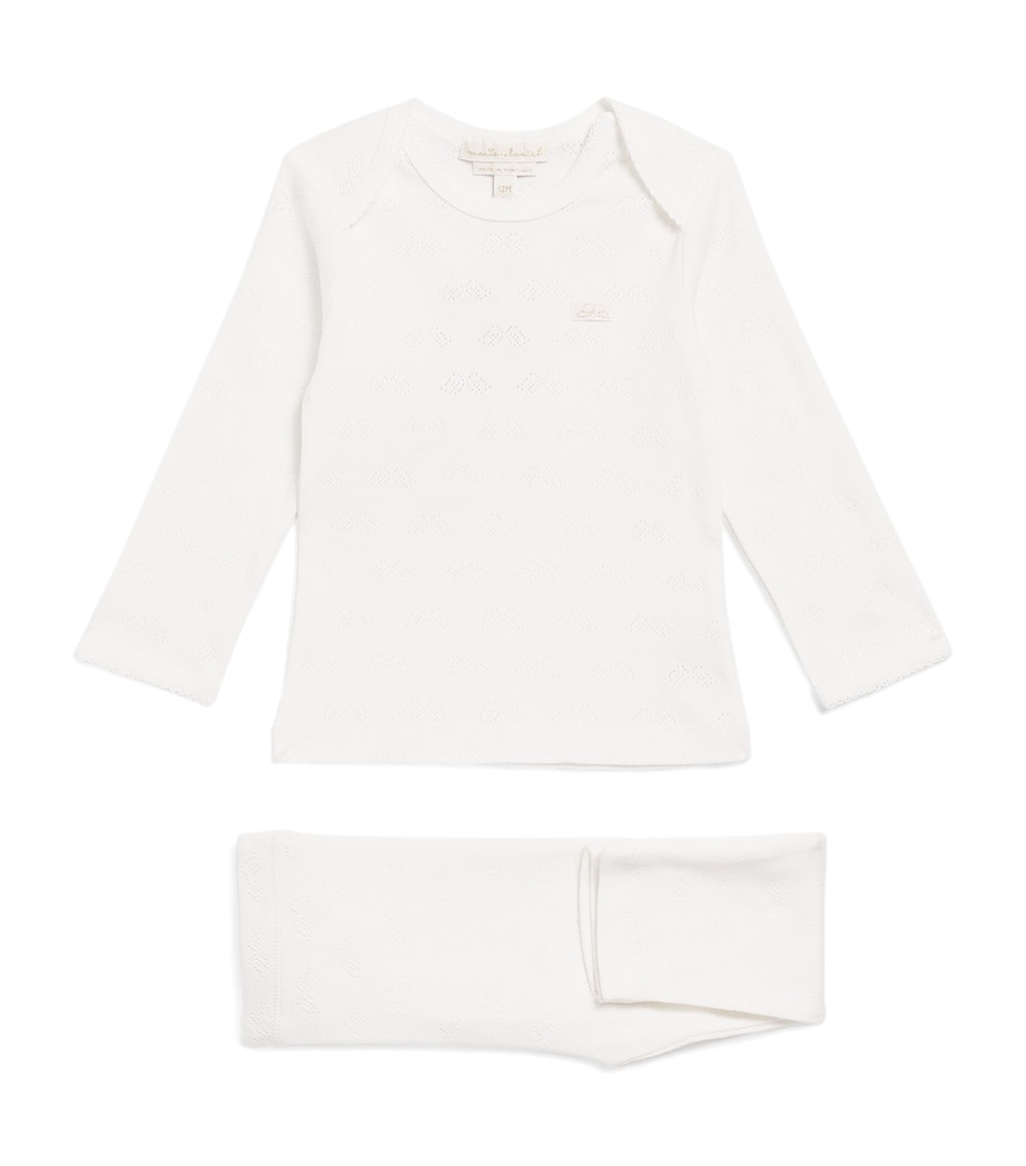 Organic Cotton Angel Wing Pyjama Set (0-18 Months) WHITE Image 1