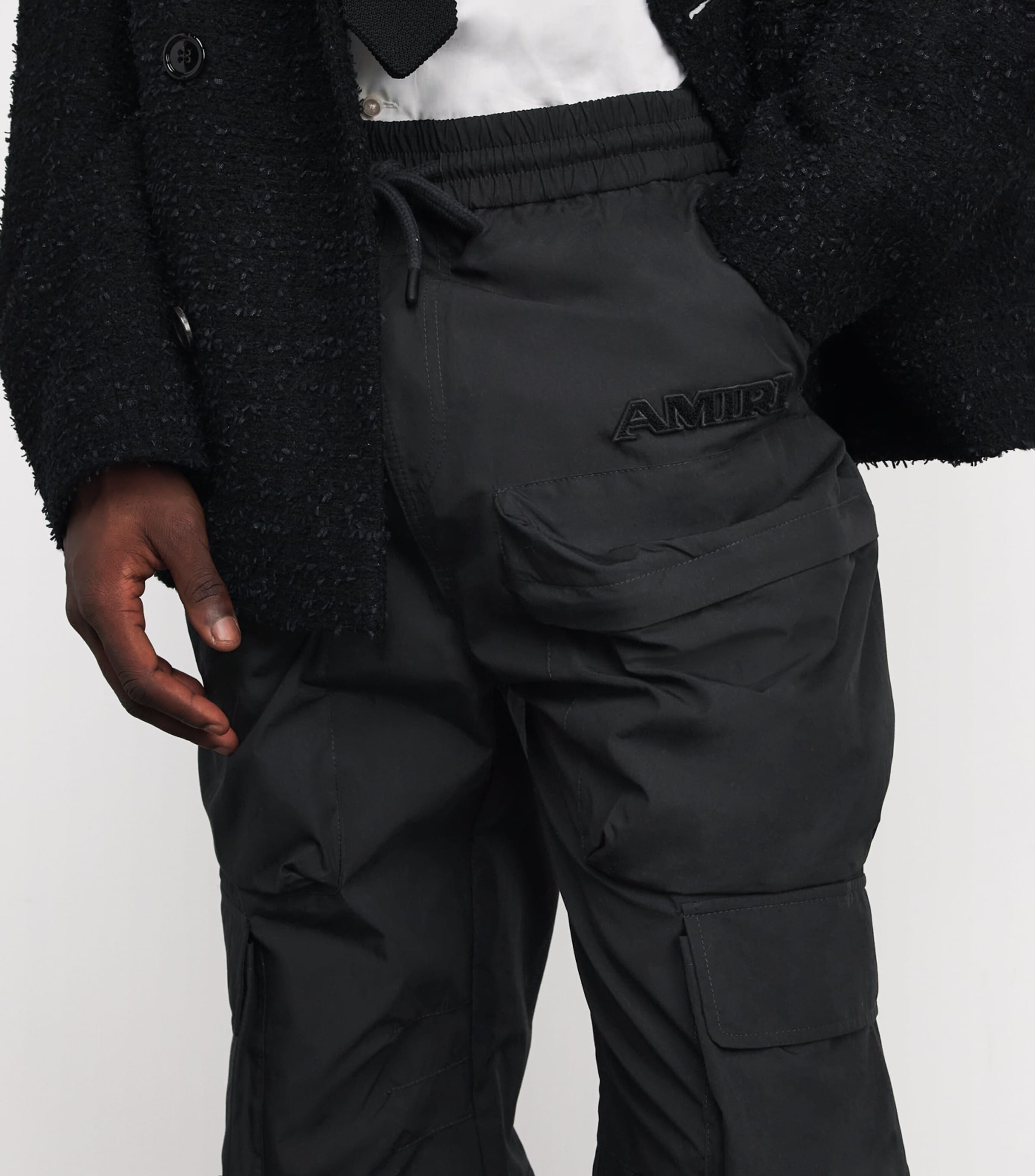 Cotton Cargo Trousers BLACK Image 6