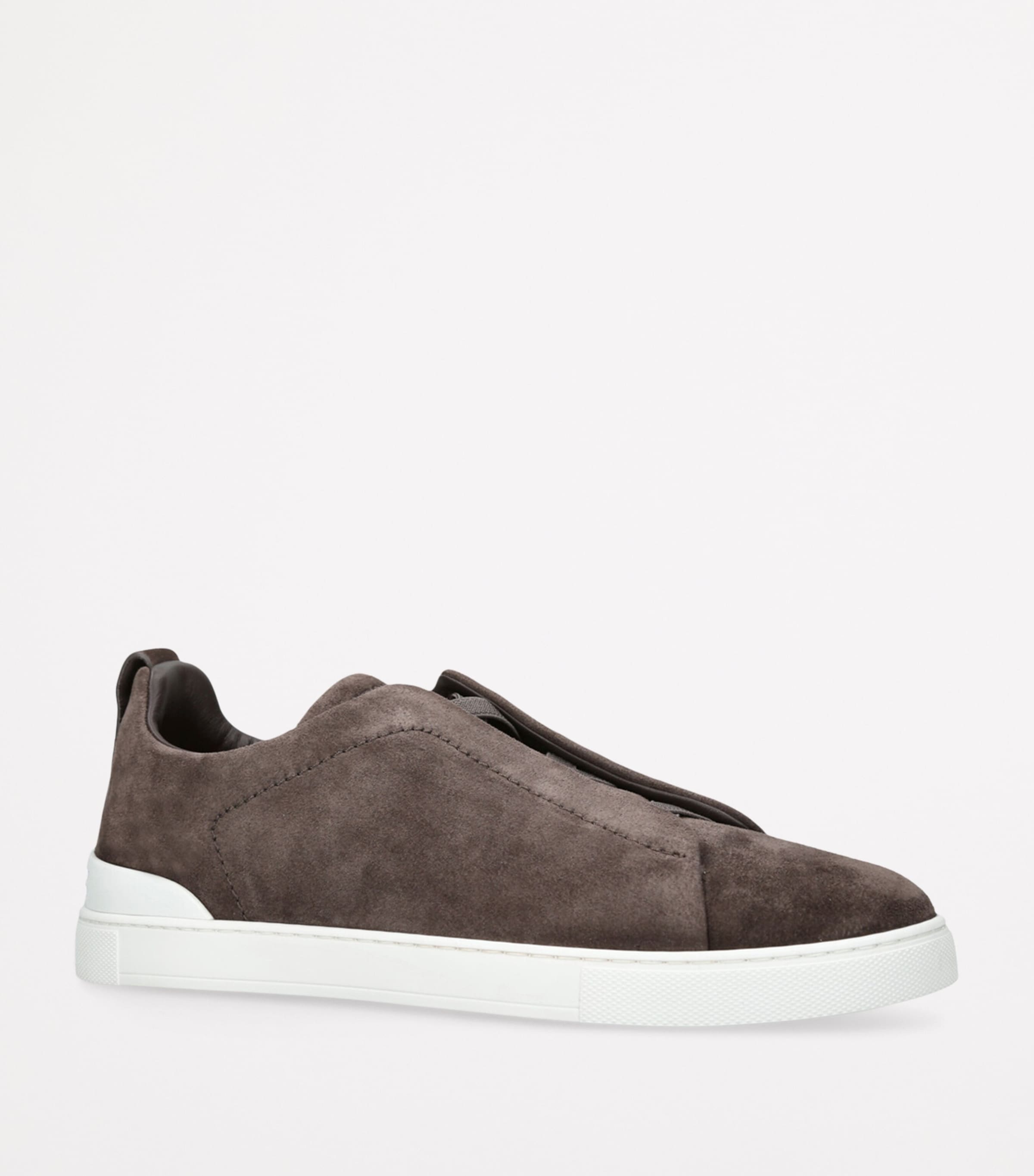 Suede Triple Stitch Sneakers TAUPE Image 3