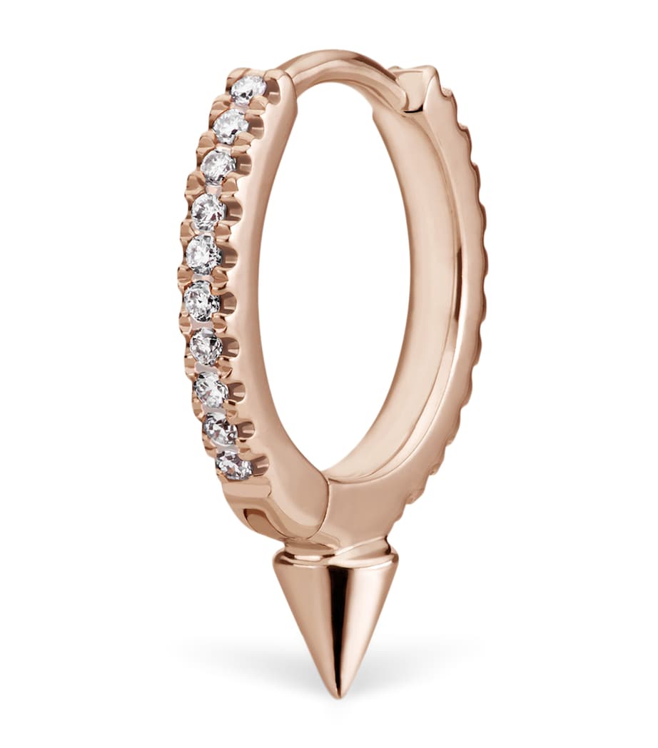 Single Short Spike Diamond Eternity Hoop Earring (9.5mm) ROSE GOLD Image 1