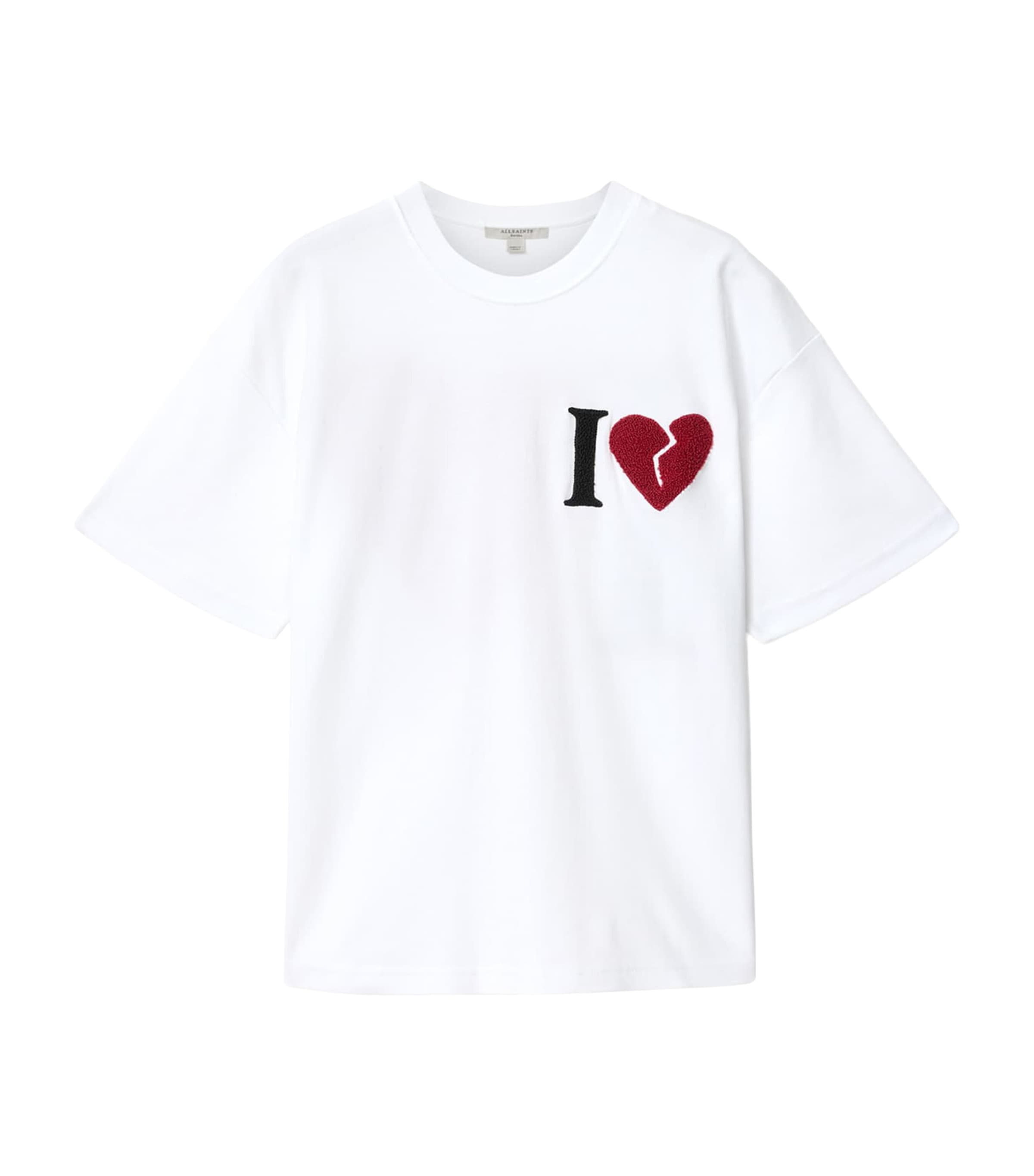 AllSaints White Organic Cotton Heart Etta T-Shirt | Harrods UK