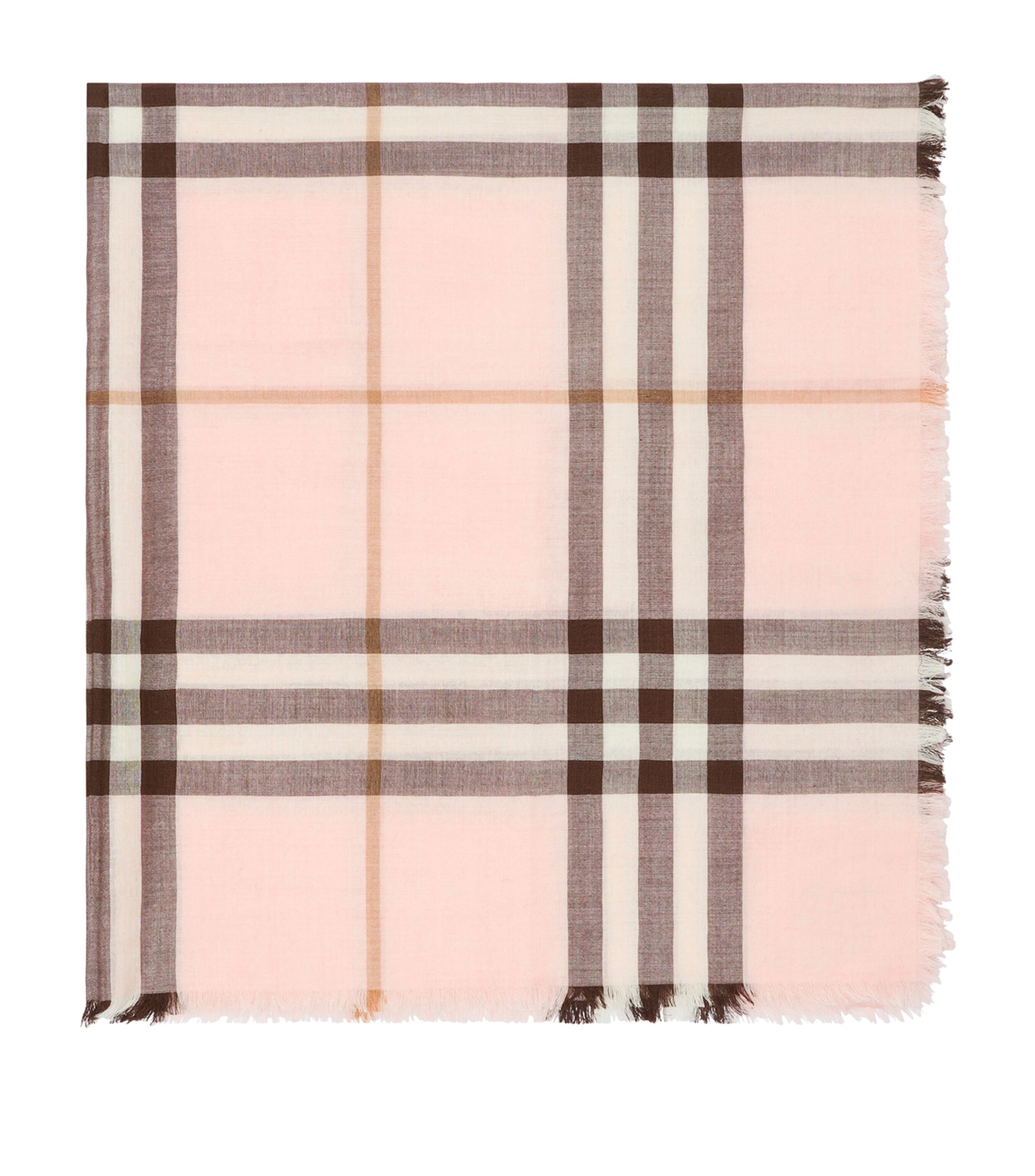 Burberry Wool-silk Reversible Check Scarf In Pink
