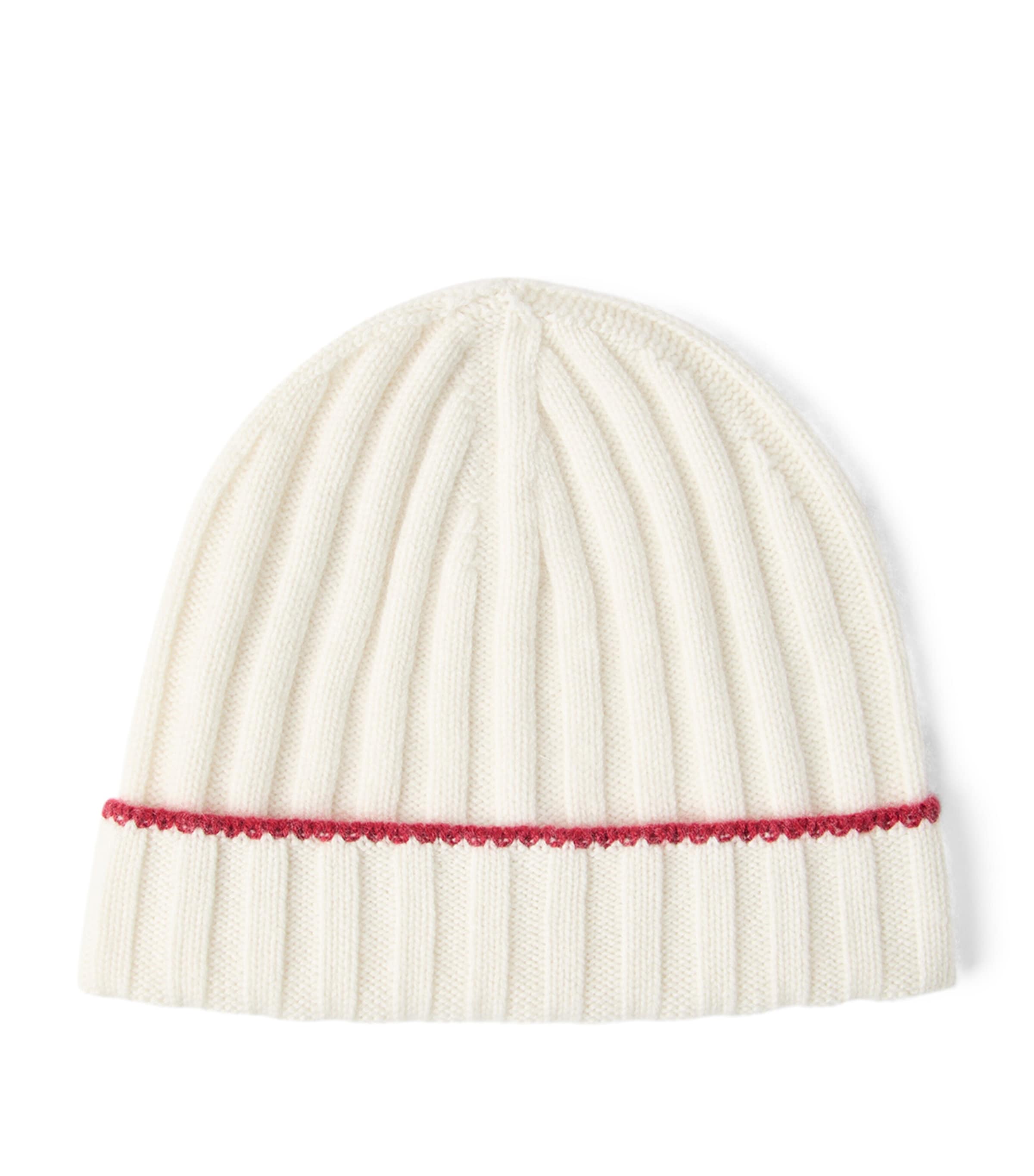 Brunello Cucinelli Cashmere Ribbed-knit Beanie In White