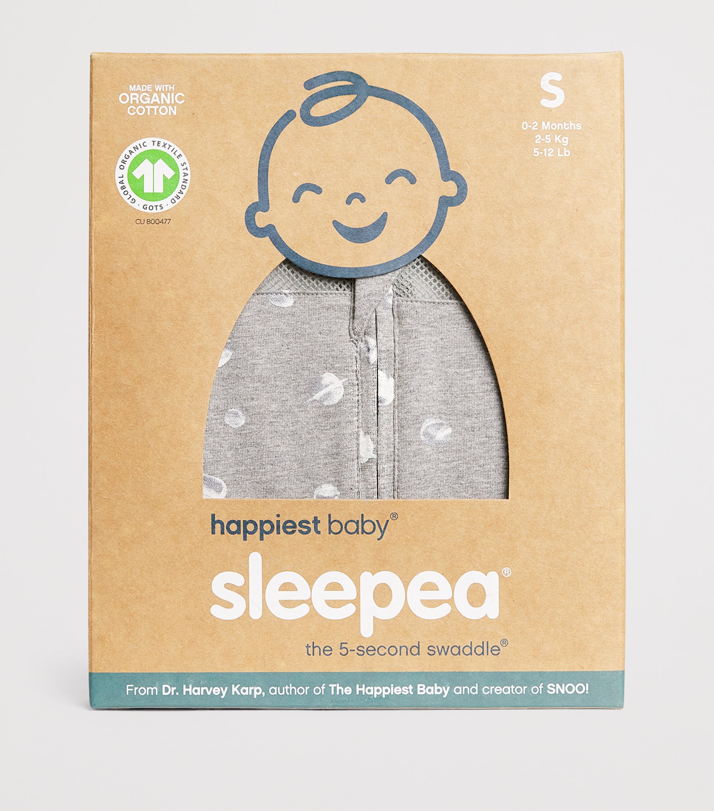 Organic Cotton Sleepea Swaddle GREY MELANGE Image 3