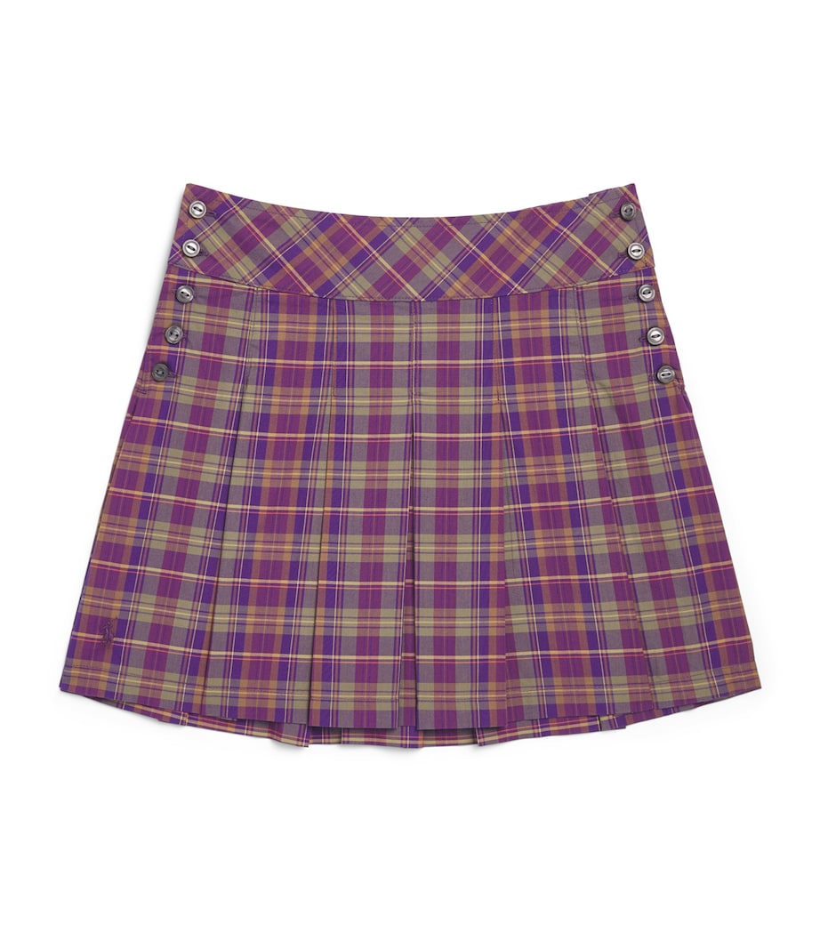 Ralph Lauren Kids Cotton Plaid Pleated Skirt (2-6.5 Years) Prple Grn Plaid Image 1