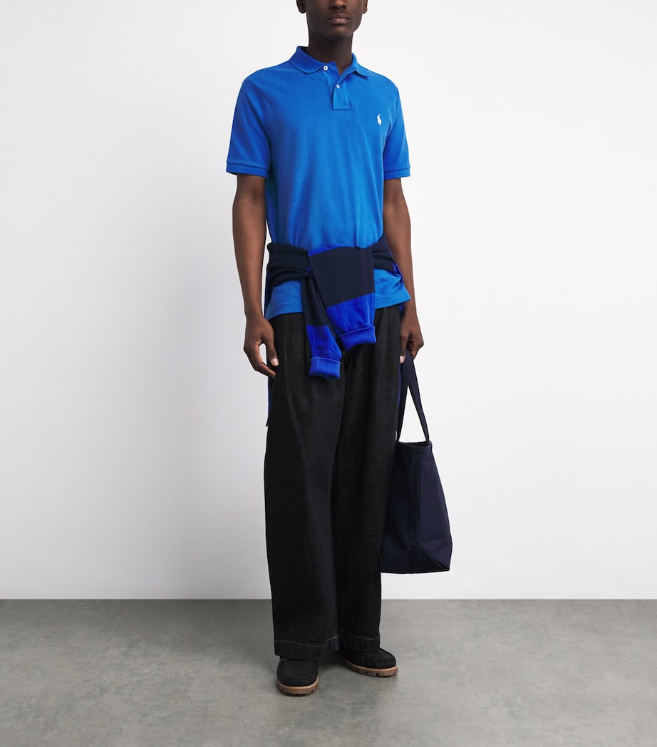Polo Ralph Lauren Mens Cotton Mesh Classic-Fit Polo Shirt New Iris Image 2