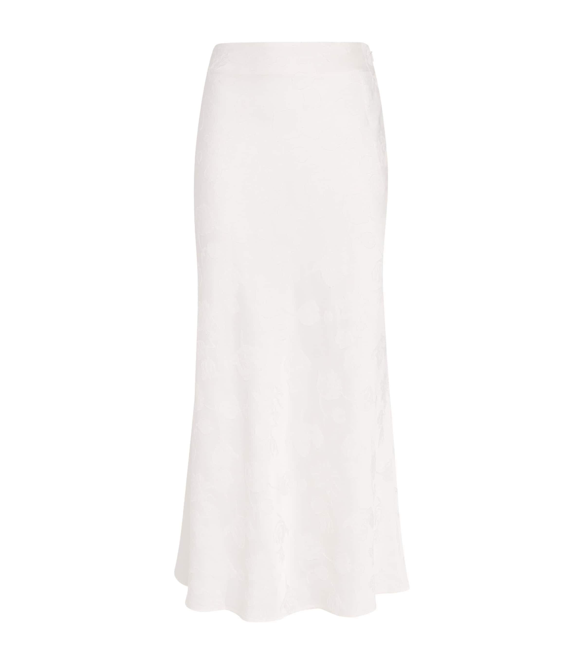 Shop Claudie Pierlot Satin A-line Maxi Skirt In Neutral