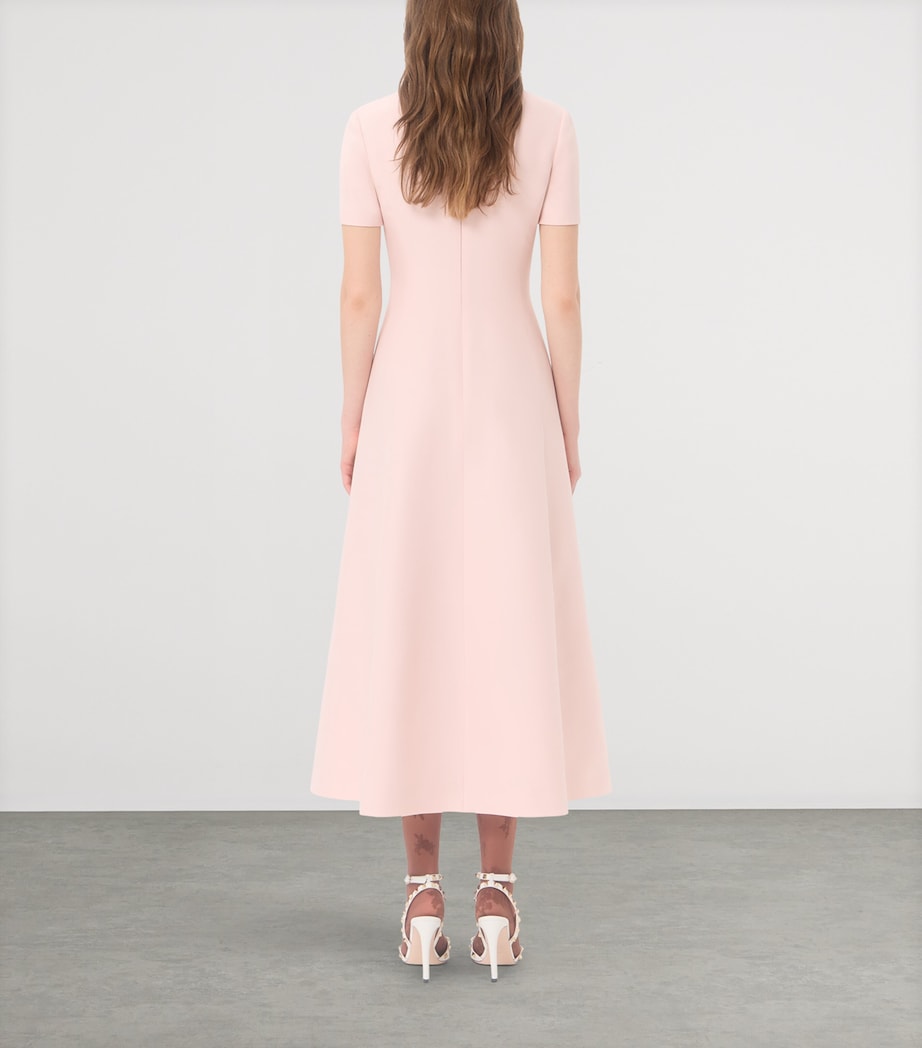 Valentino Womens Wool-Silk Crepe Embellished Midi Dress Image 5