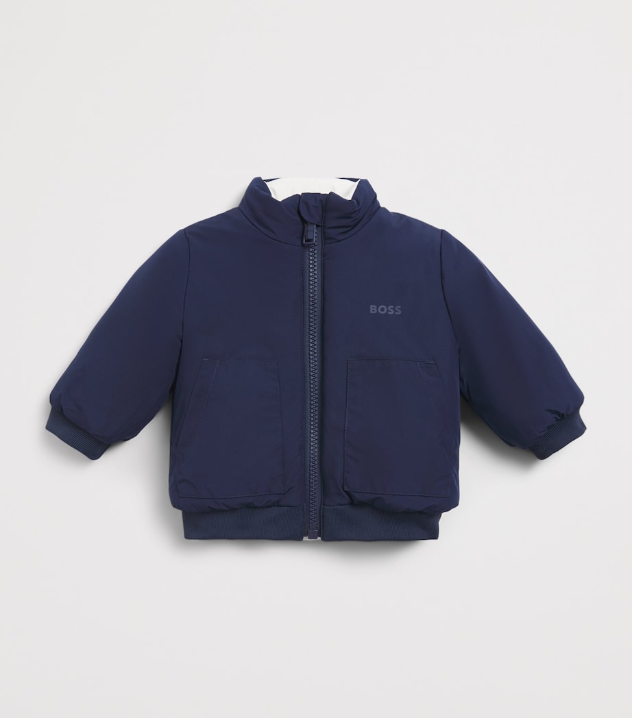 BOSS Kidswear Reversible Puffer Jacket (3-36 Months) Ivory Image 3
