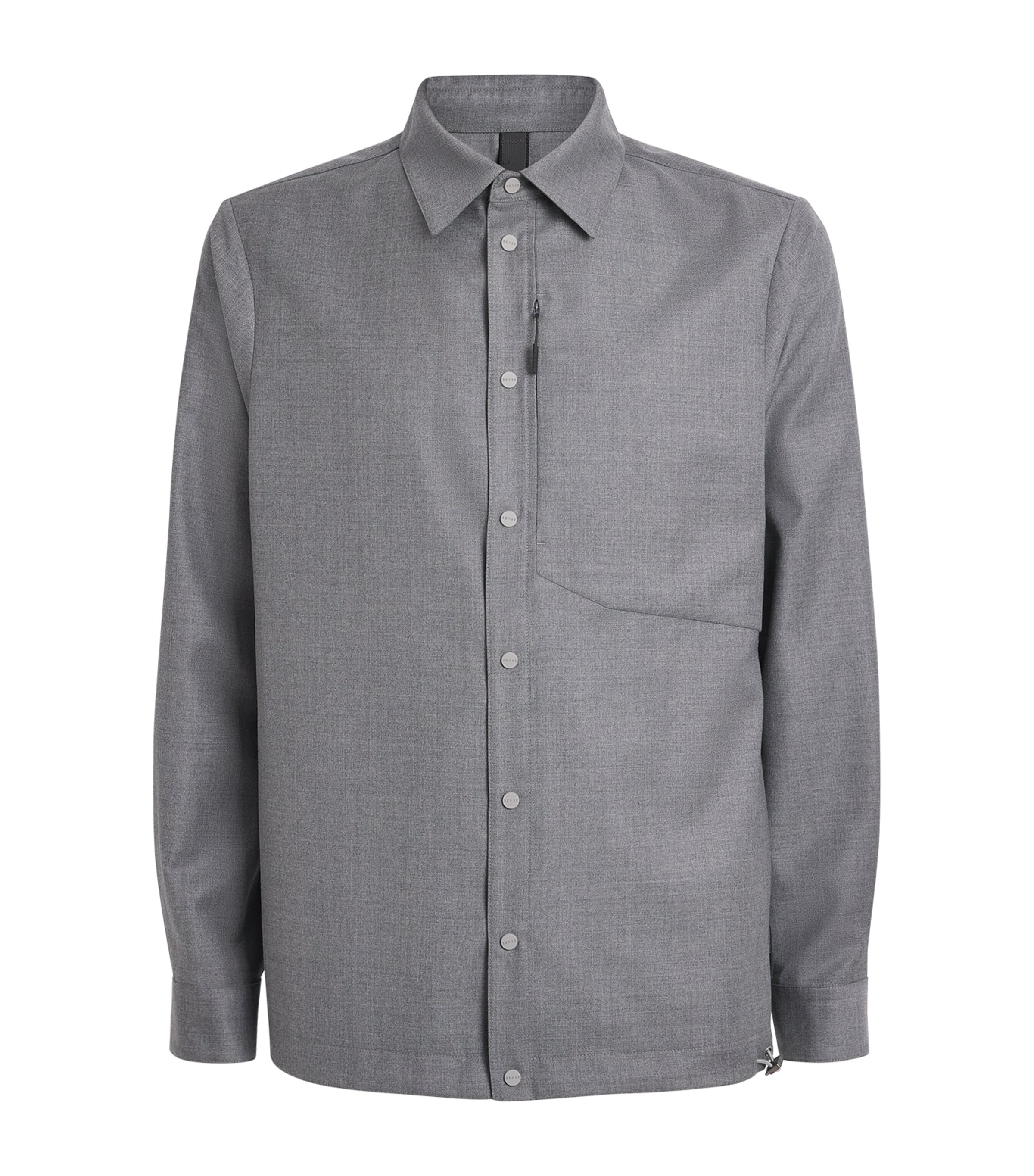 Sease Mens Virgin Wool Shirt Steel Grey Image 1