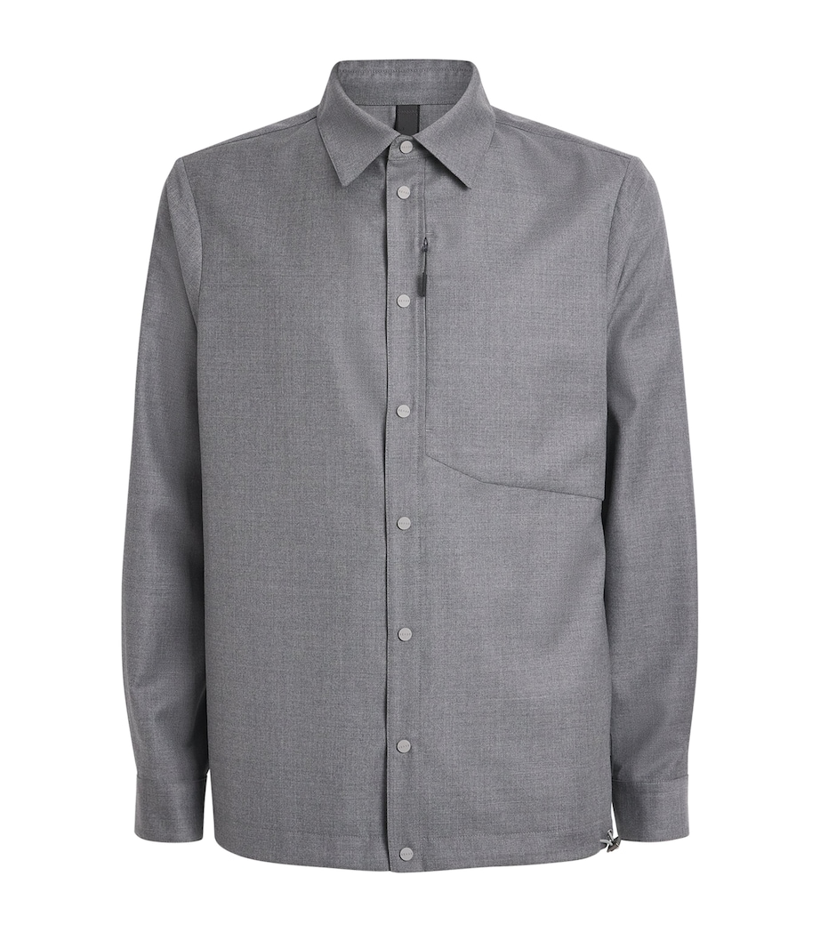 Sease Mens Virgin Wool Shirt Steel Grey Image 1