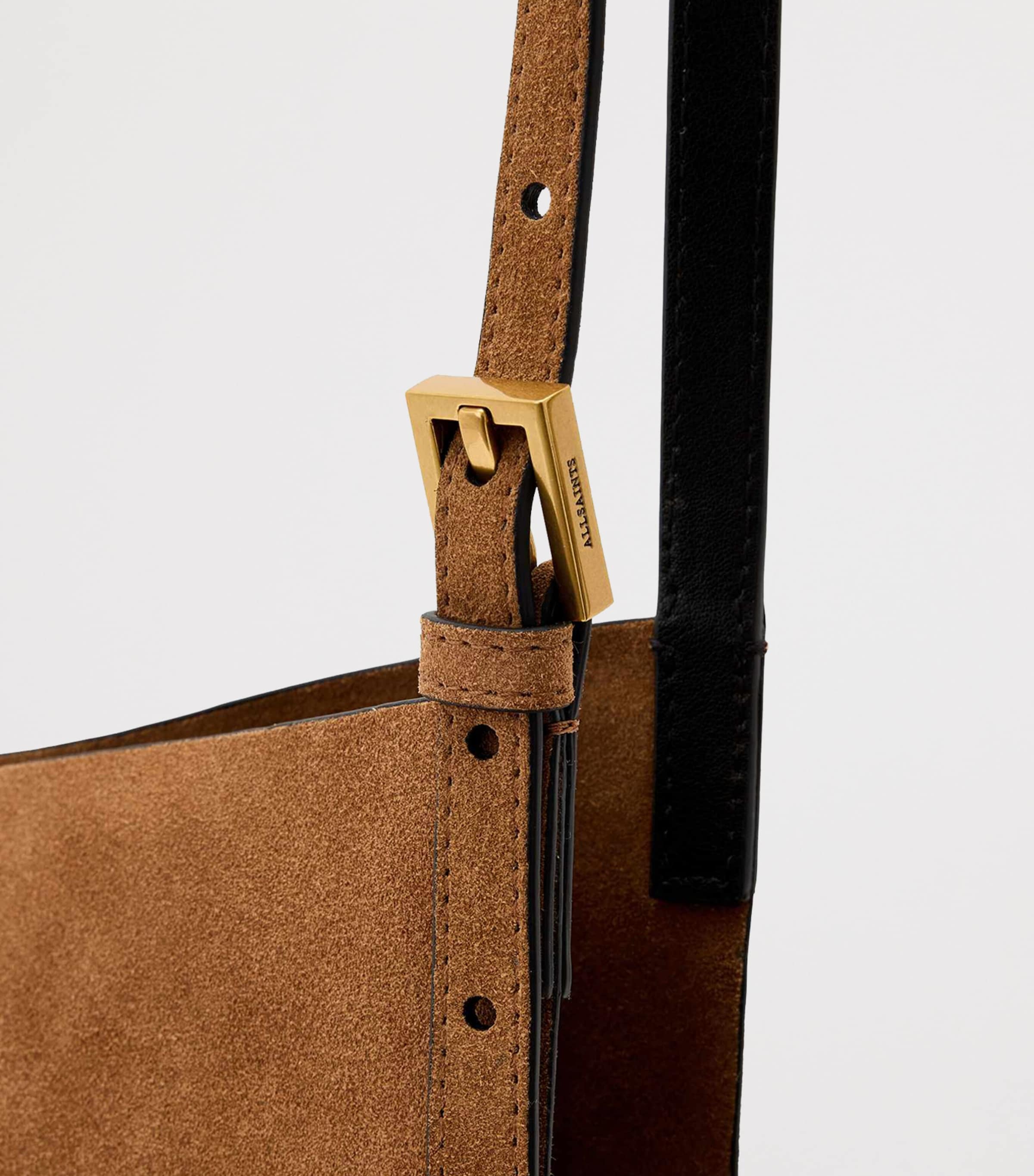 AllSaints Suede Ara East-West Tote Bag Arizona Tan Brown Image 6