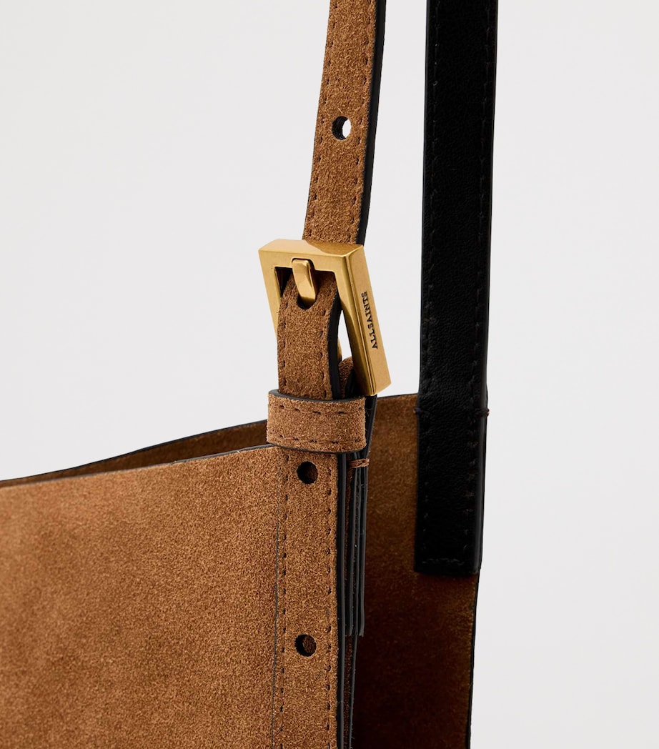 AllSaints Suede Ara East-West Tote Bag Arizona Tan Brown Image 6
