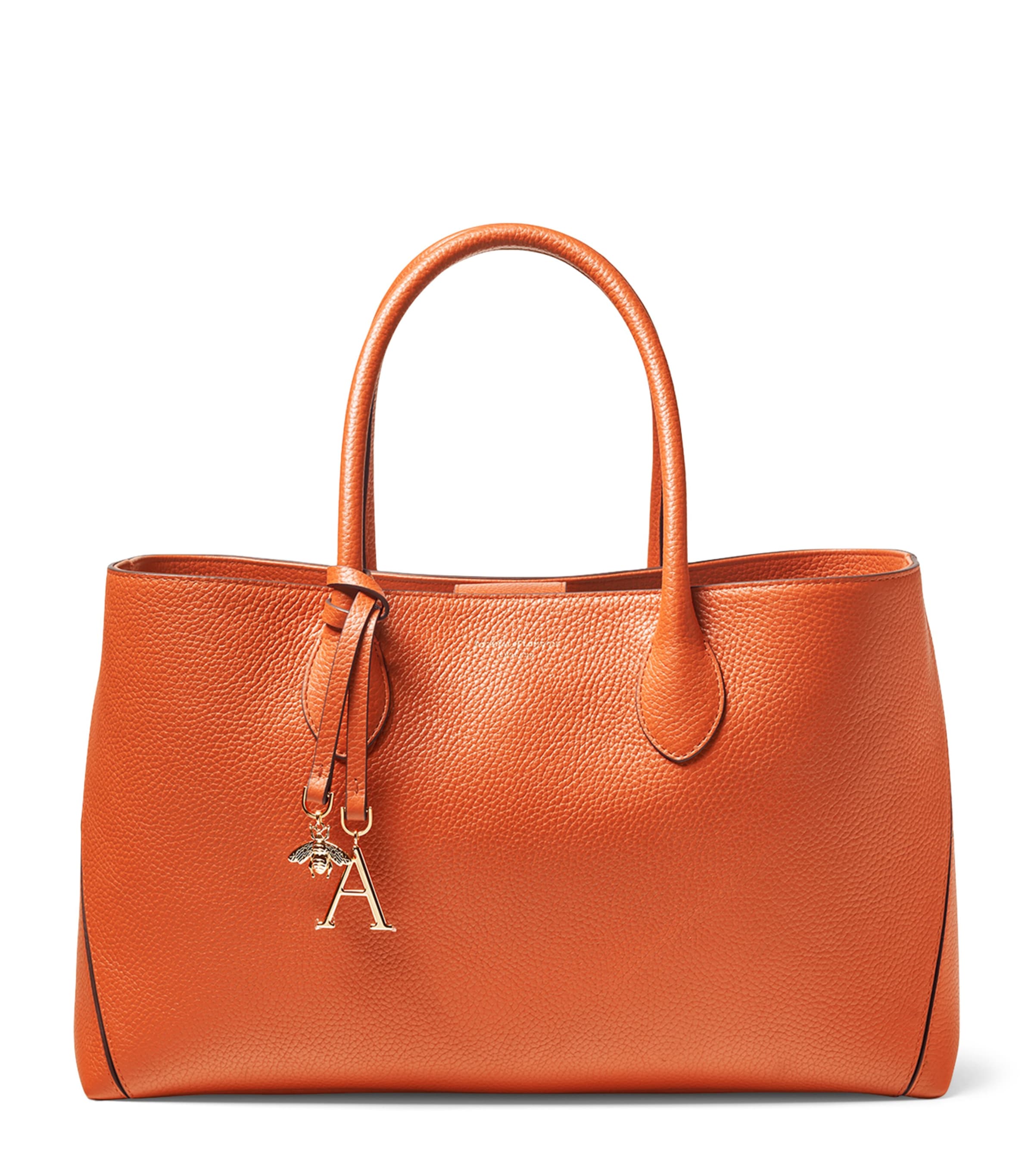 Aspinal Of London Medium Leather London Tote Bag In Orange