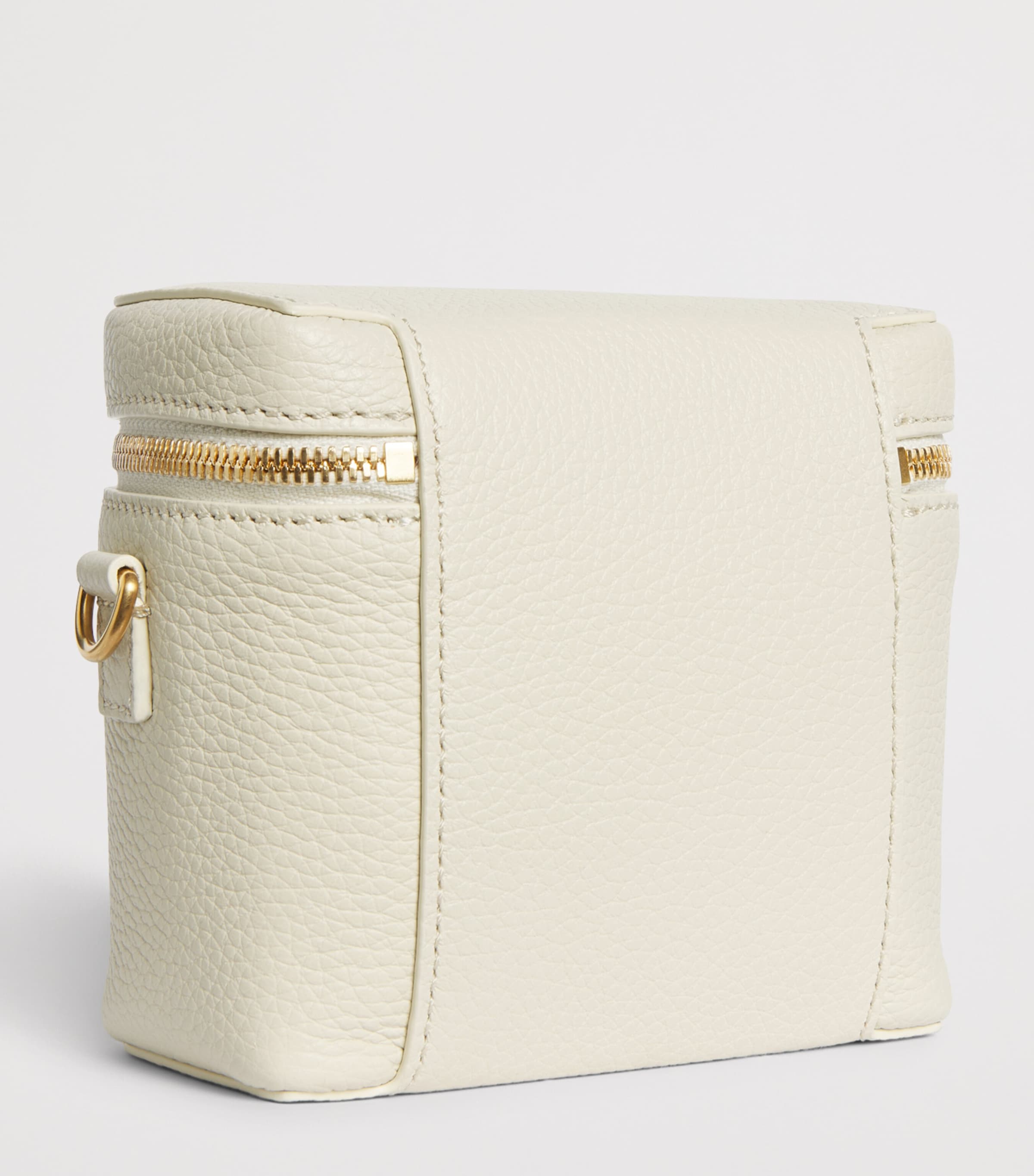Thom Browne Leather Box Pouch Off White Image 3