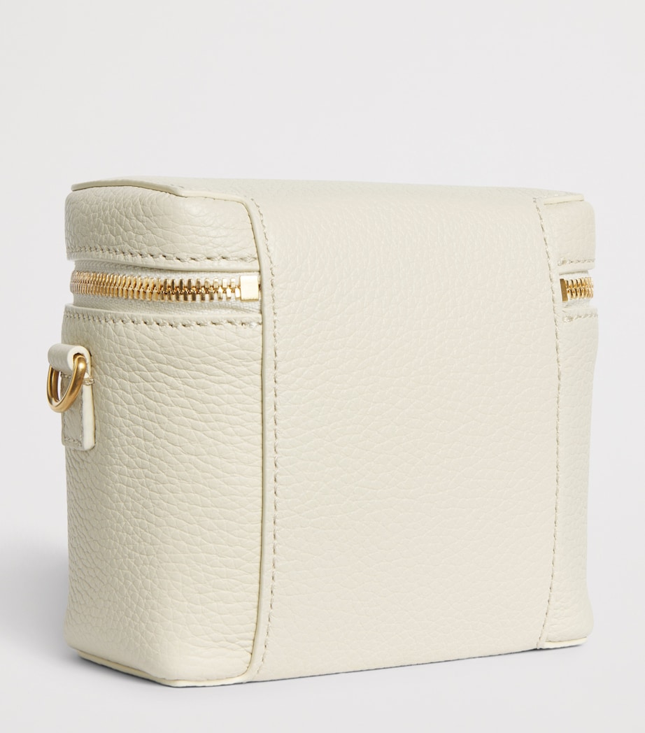 Thom Browne Leather Box Pouch Off White Image 3