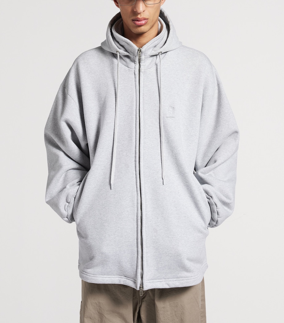 Balenciaga Mens Stretch-Cotton Fleece Oversized Hoodie Image 6
