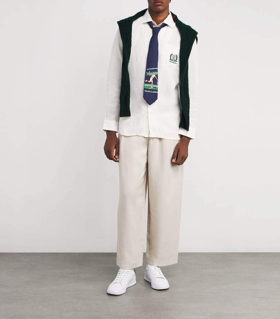 Polo Ralph Lauren Mens x Wimbledon Linen Logo Crest Shirt White Image 2