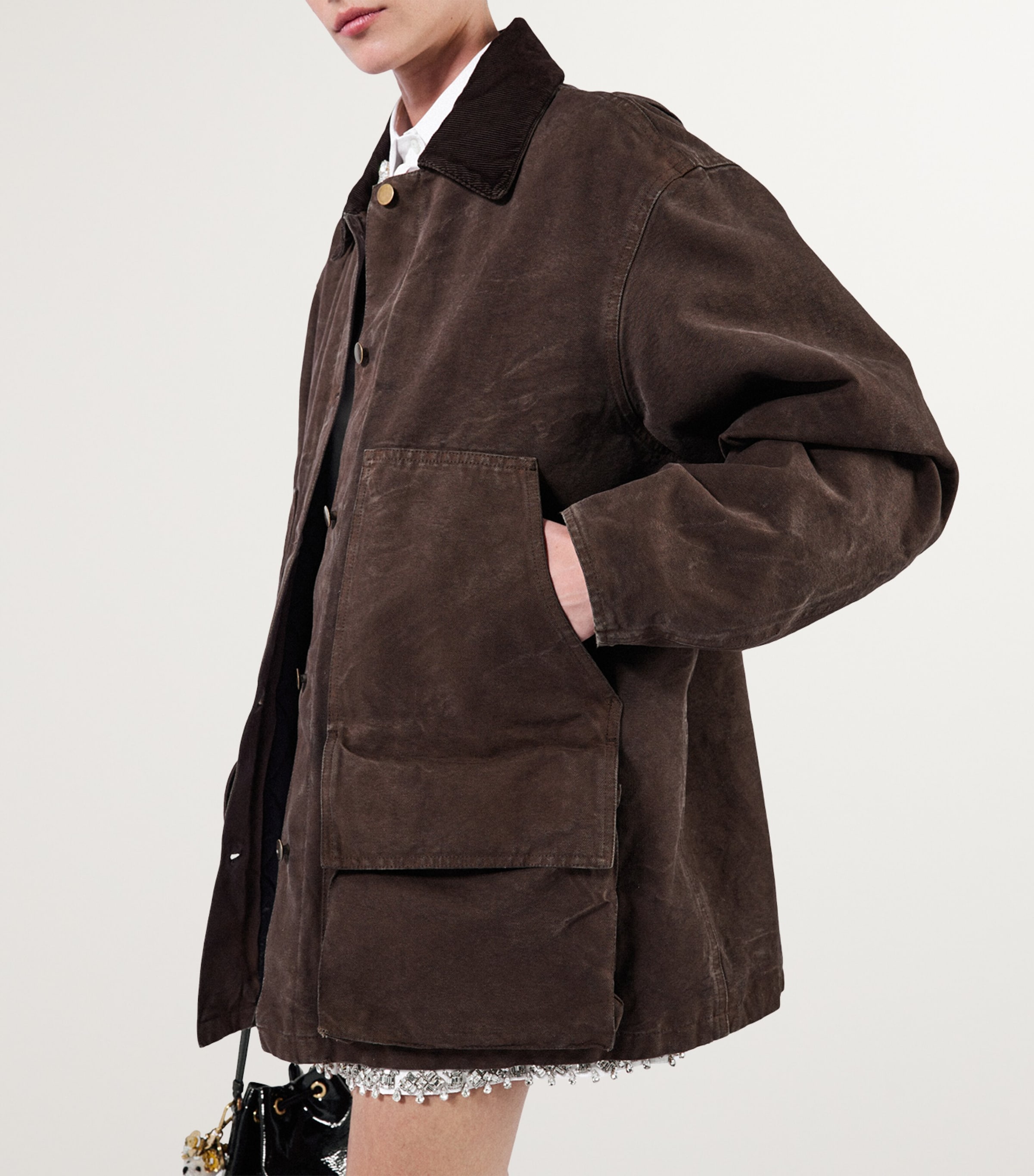 上質♪◇Shearling コート◇PRADA Prada Shearling-Trim Barn Jacket | Harrods UK