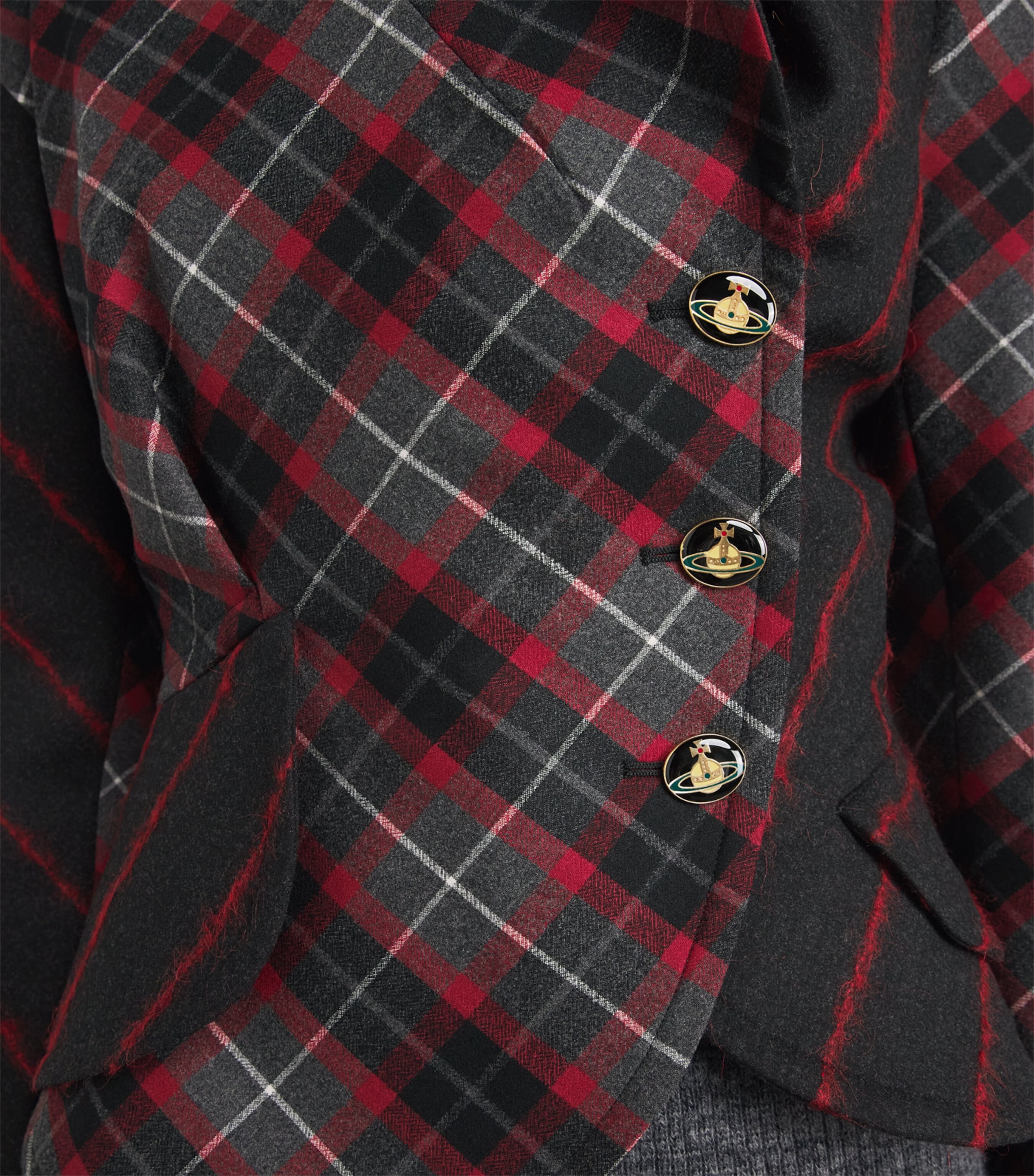 Vivienne Westwood Womens Wool Stormy Blazer Charcoal/red Image 3