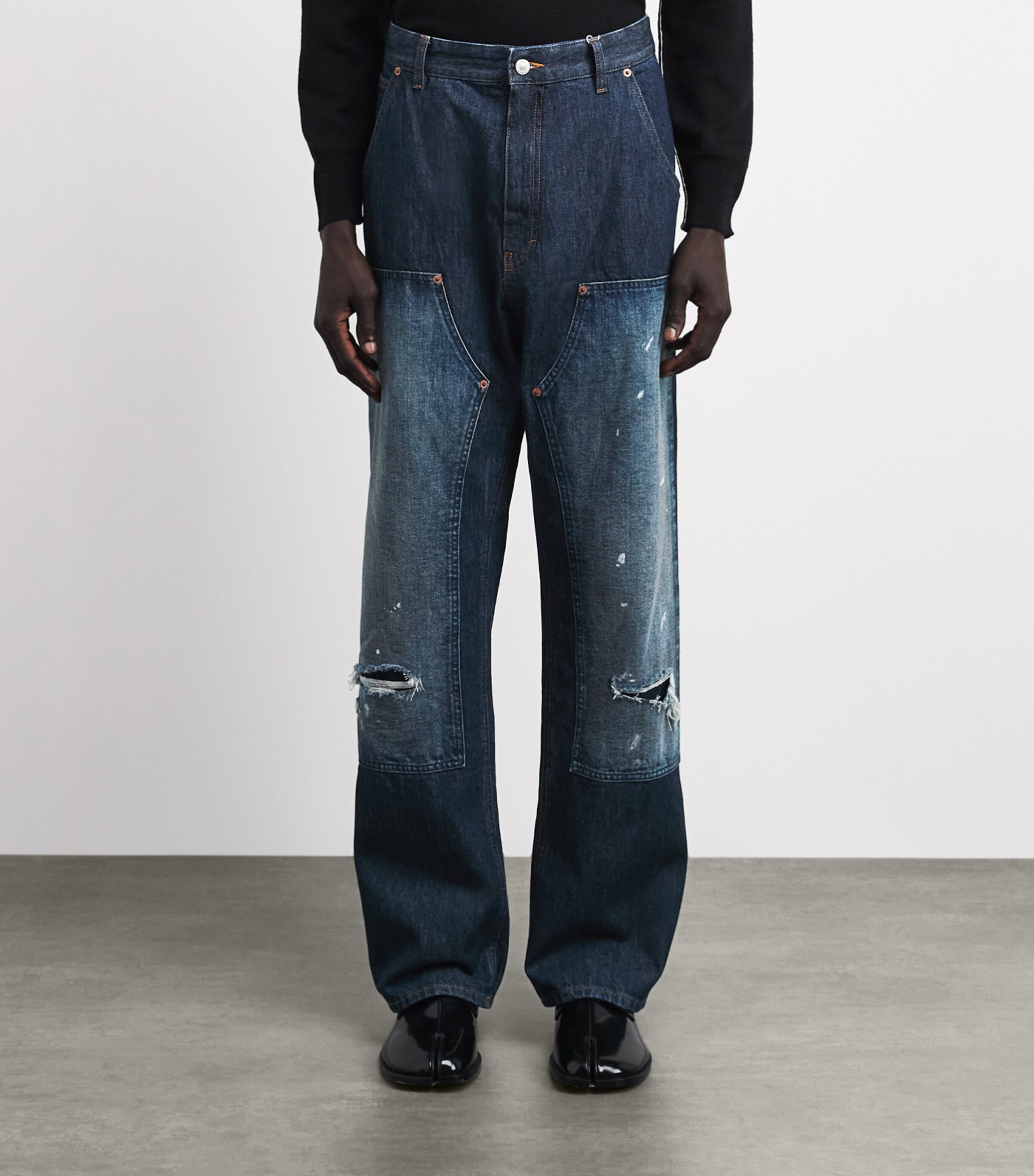 MM6 Maison Margiela Mens Distressed Straight Jeans Blue Image 4
