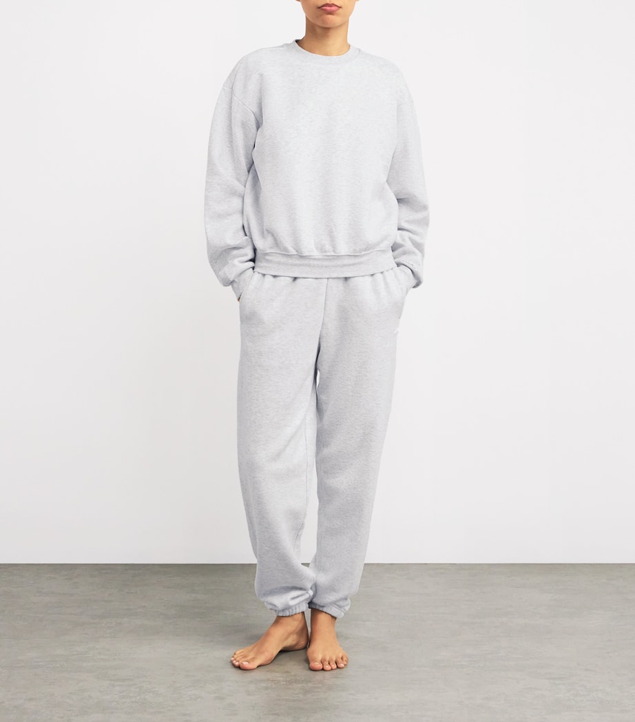 Cotton-Blend Fleece Classic Sweatshirt LIGHT HEATHER GREY Image 2
