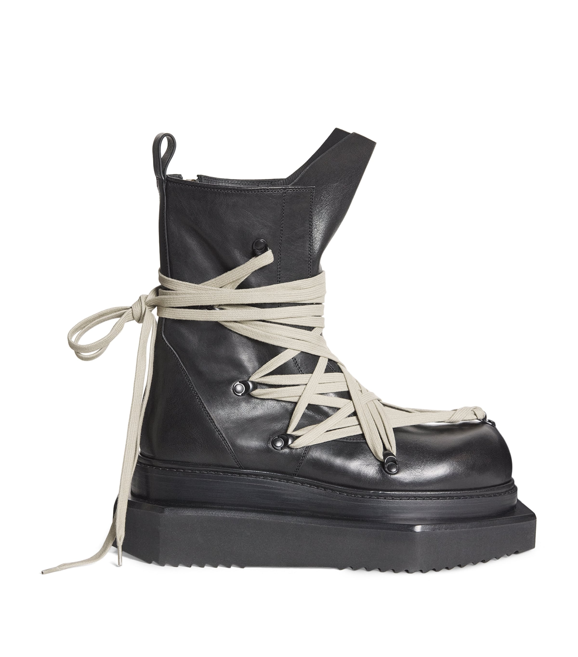 Rick Owens Mega-lace Turbo Cyclops Boots In Black