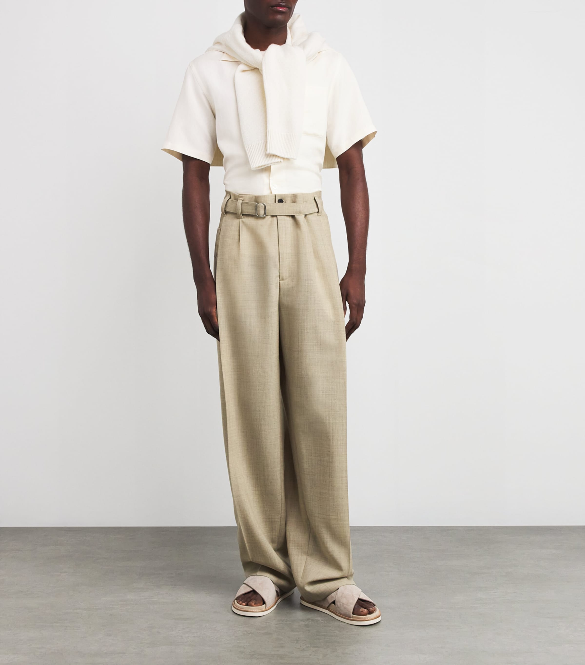 Ralph Lauren Purple Label Ivory x Wimbledon Silk-Linen Shirt