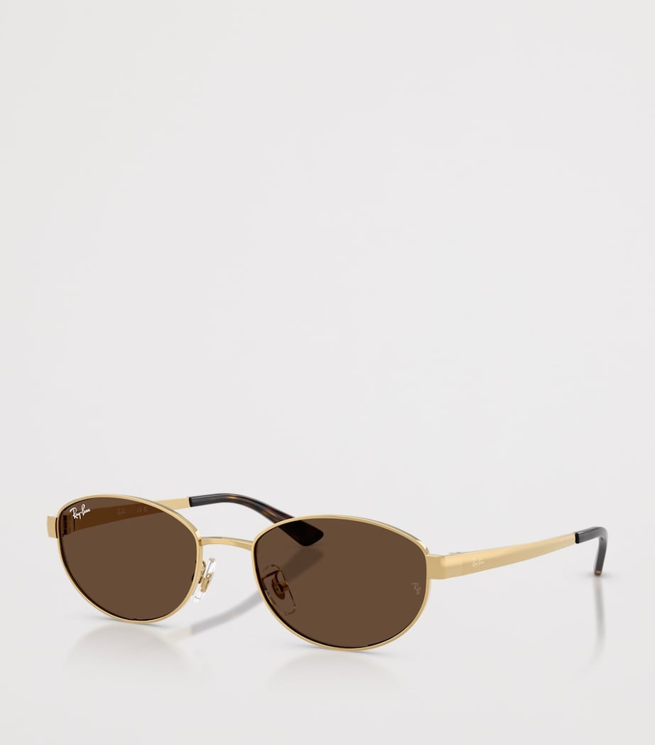 Ray-Ban Metal Oval Sunglasses Gold Image 2