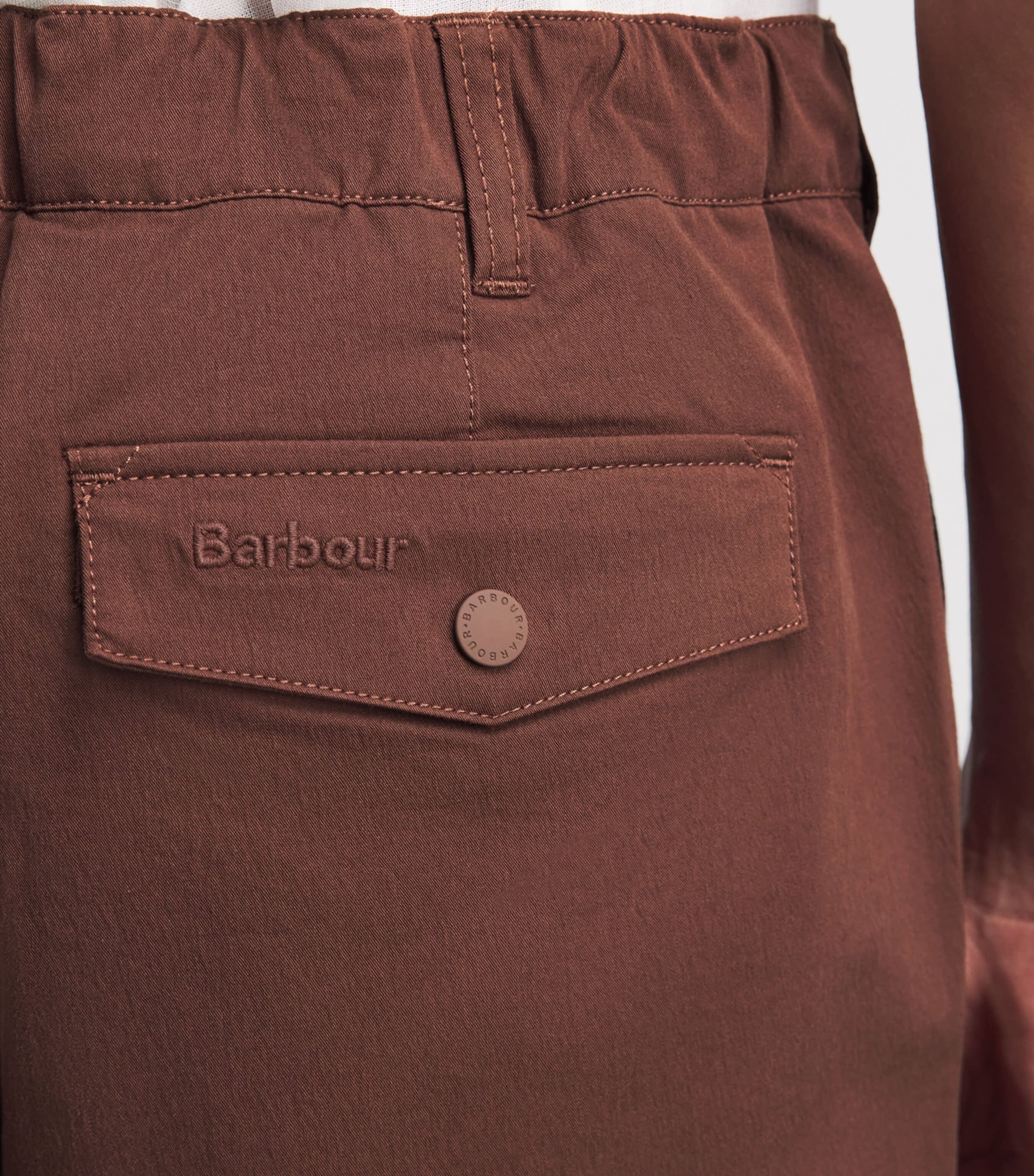 Barbour Mens Stretch-Twill Strickland Shorts Burnt Pepper Image 3