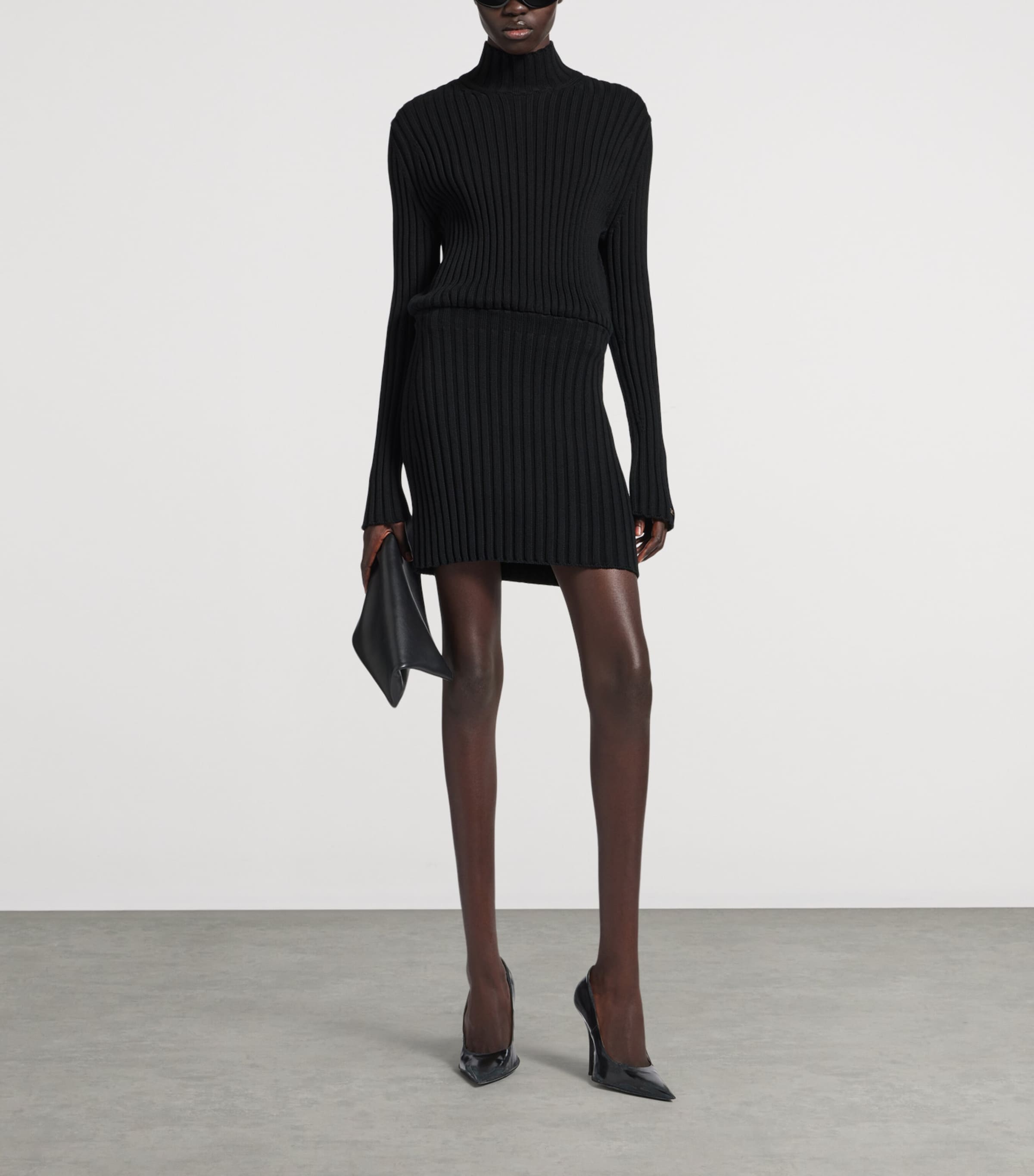 Balenciaga Womens Cotton-Blend Hourglass Mini Dress Image 2