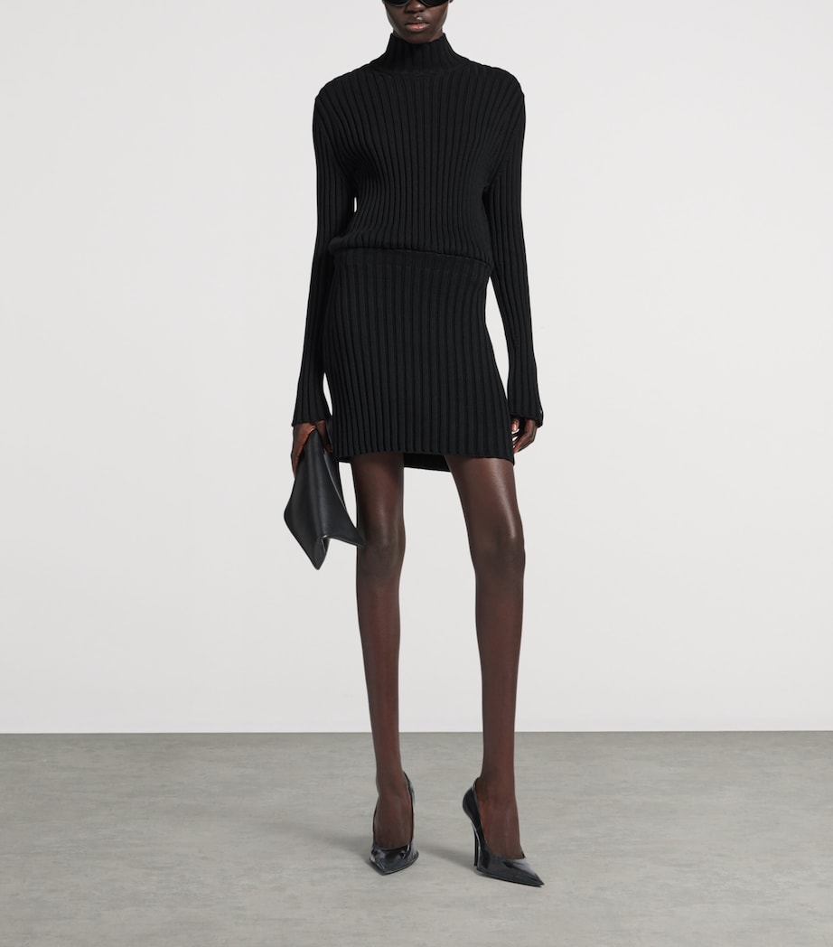 Balenciaga Womens Cotton-Blend Hourglass Mini Dress Image 2