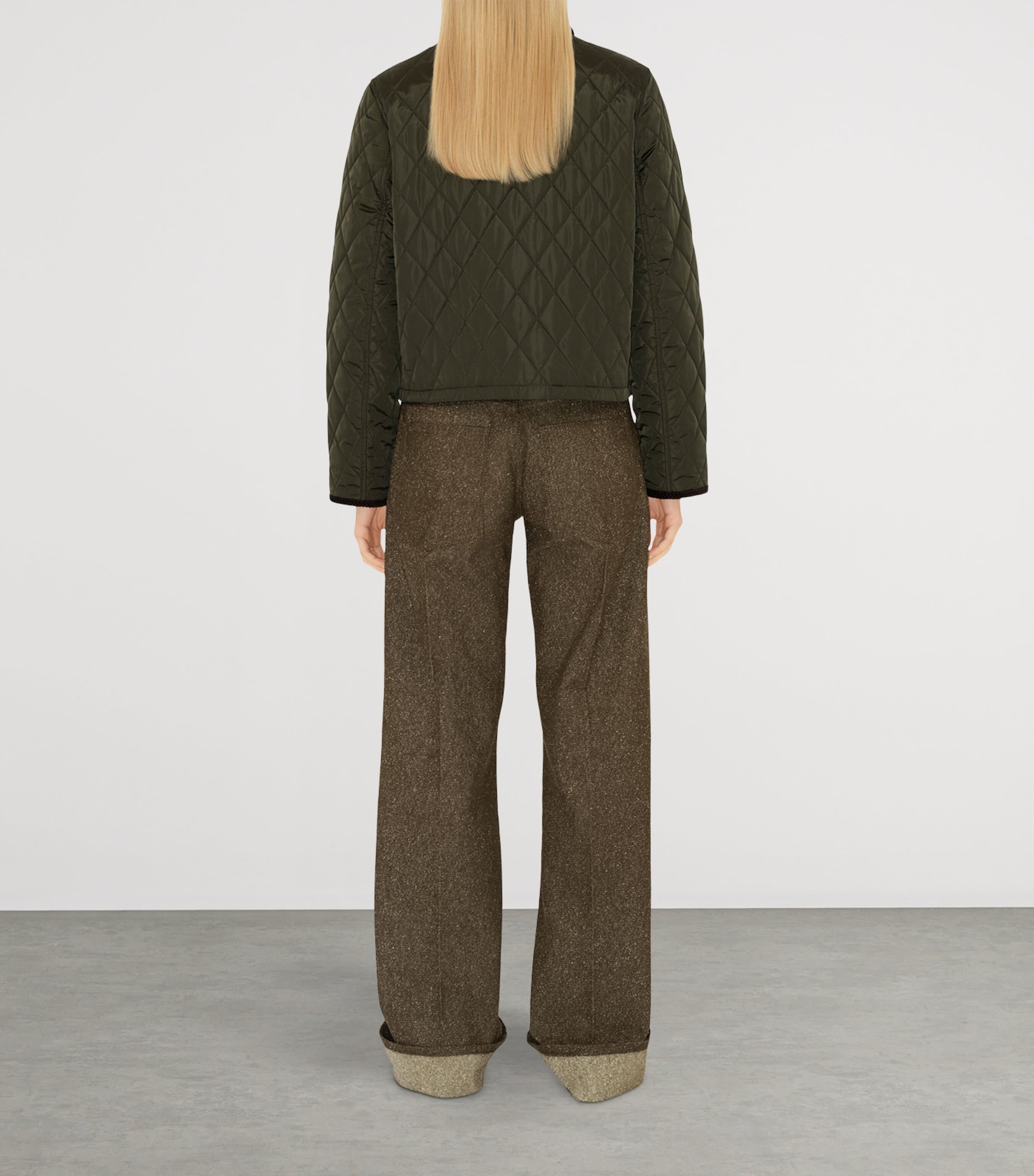 Cropped Quilted Field Jacket SHALE/BRUSH IP CHECK Image 4