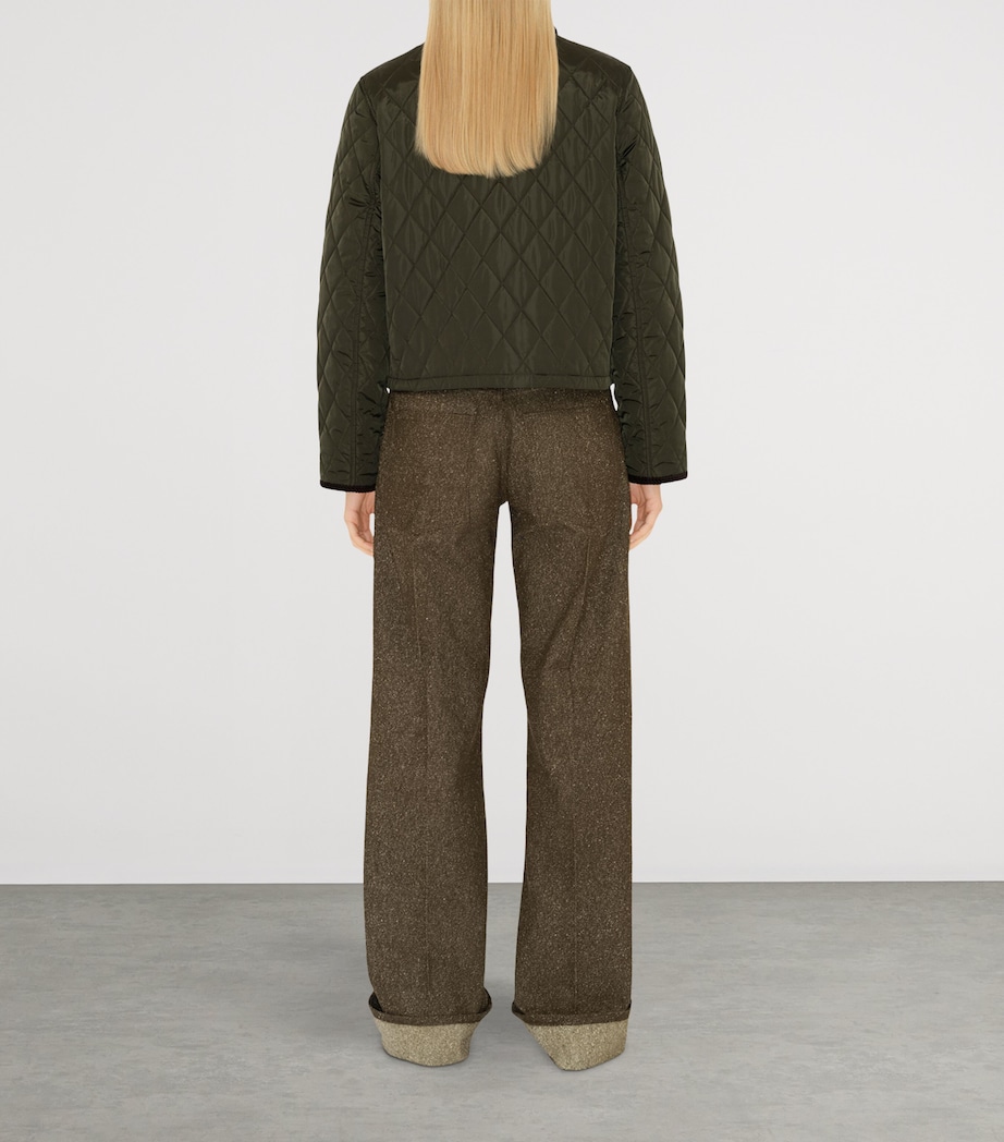 Cropped Quilted Field Jacket SHALE/BRUSH IP CHECK Image 4