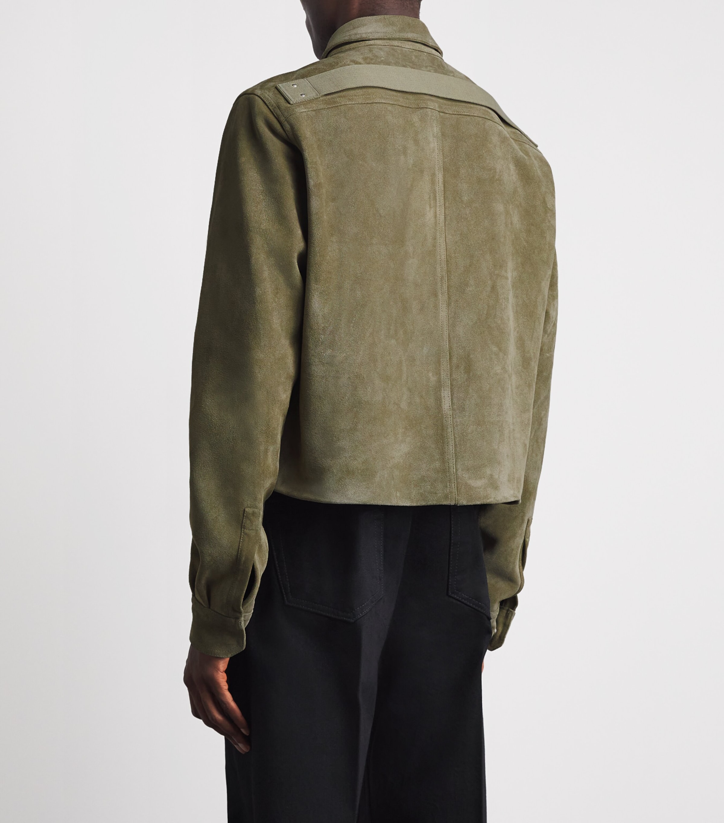 Rick Owens Mens Alice Suede Jacket Dirty Pearl Image 5